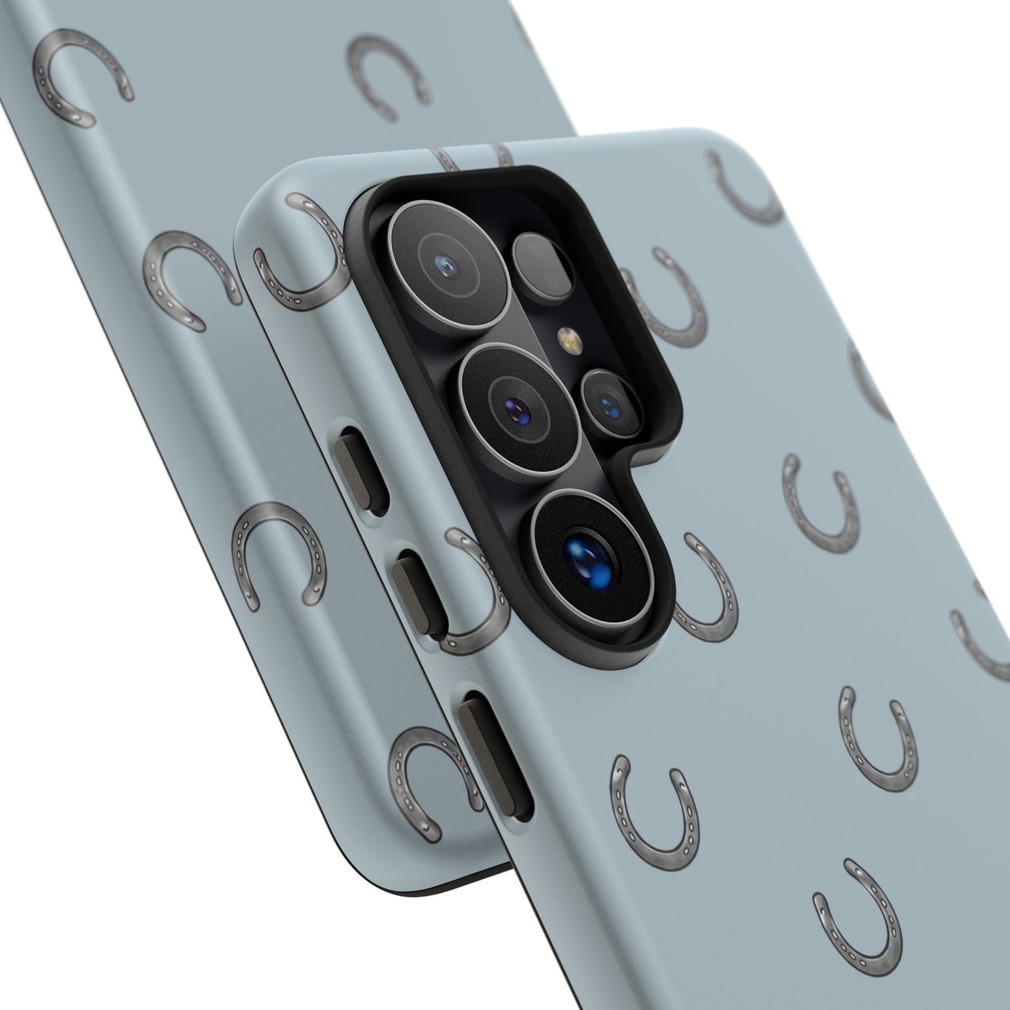 Horseshoe Pattern Tough Phone Case in Dusty Blue Matte