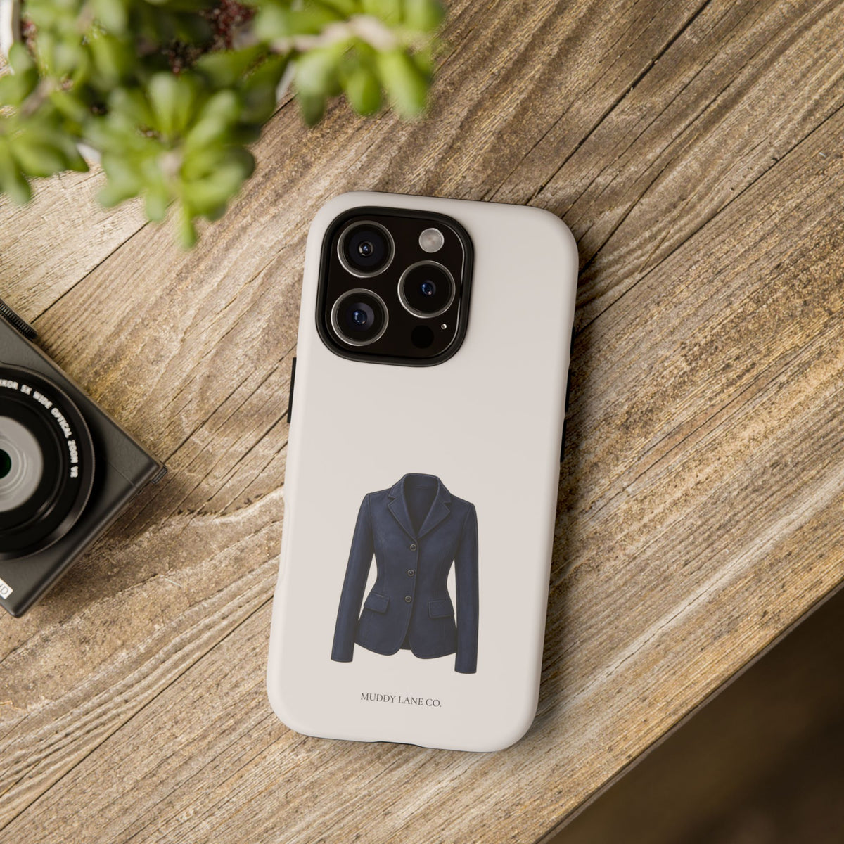 Navy Show Jacket Tough Phone Case in Warm Cream Matte