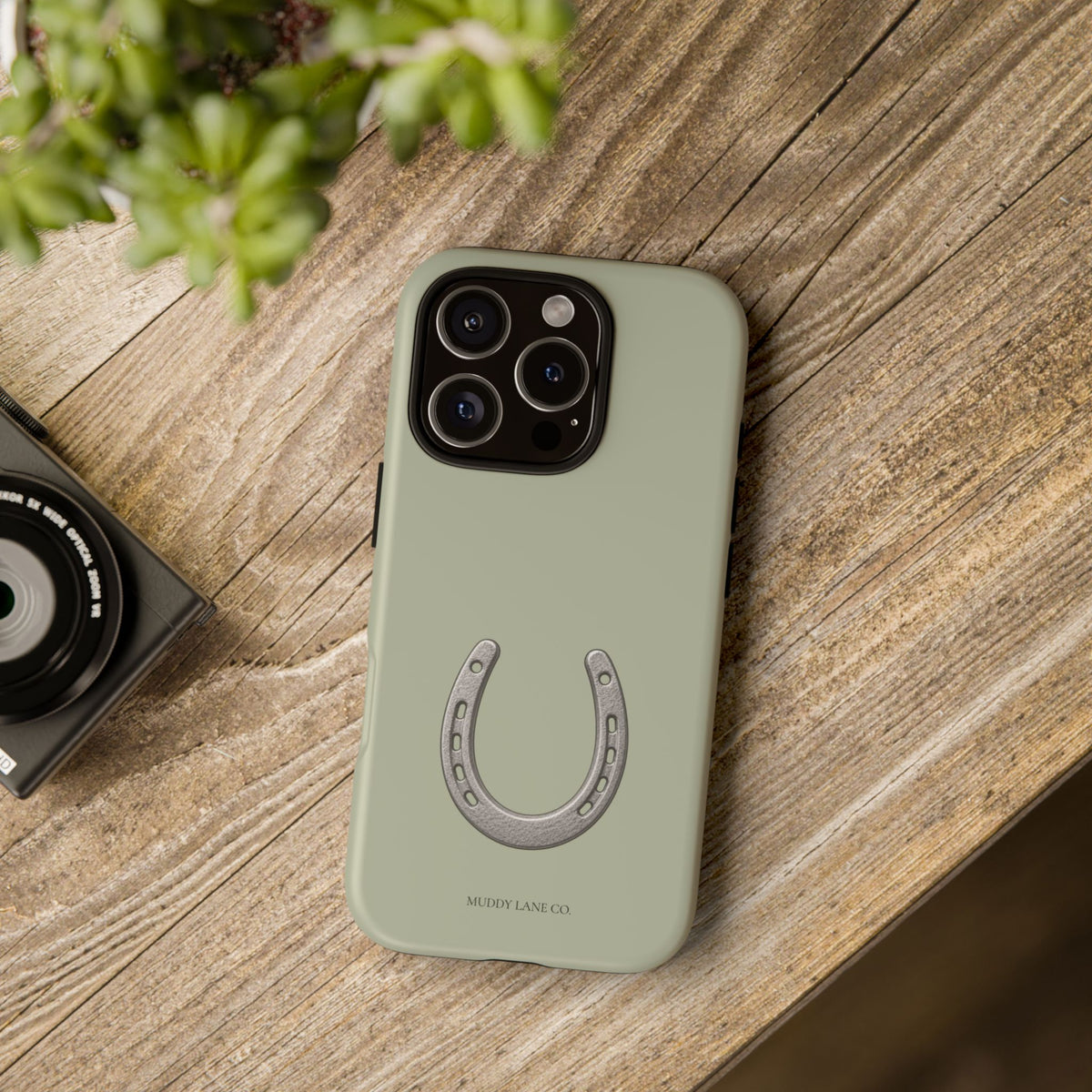 Horseshoe Tough Phone Case in Light Sage Matte