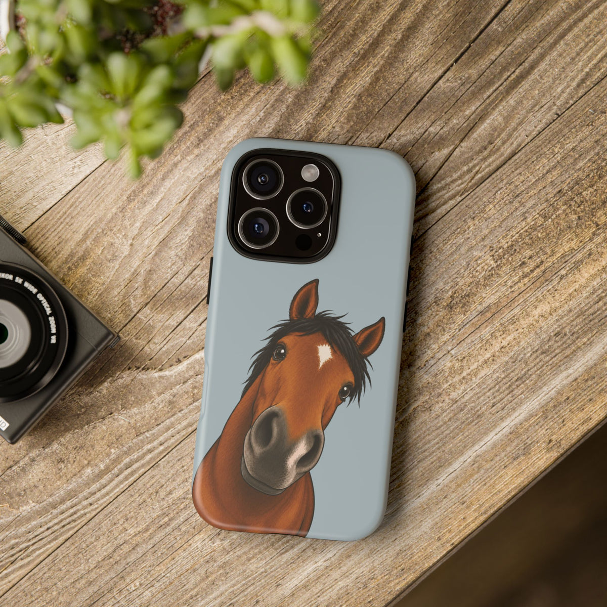 Boop Horse Tough Phone Case in Dusty Blue Matte