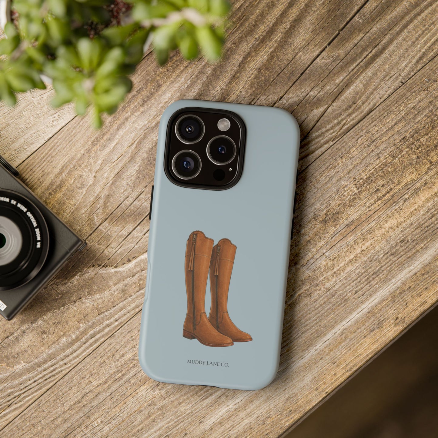 Riding Boots Tough Phone Case in Dusty Blue Matte