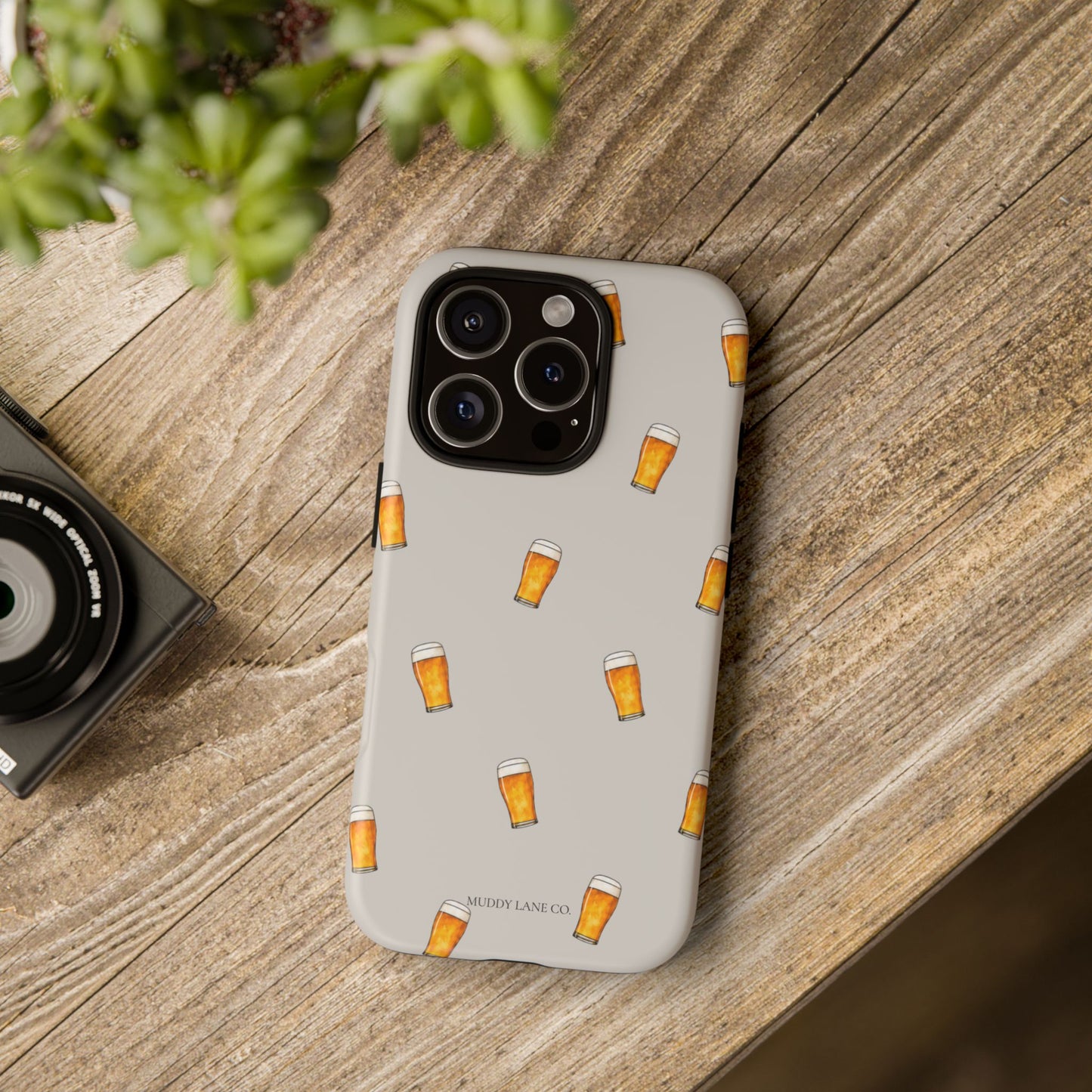 Pint Pattern Tough Phone Case in Soft Grey Matte