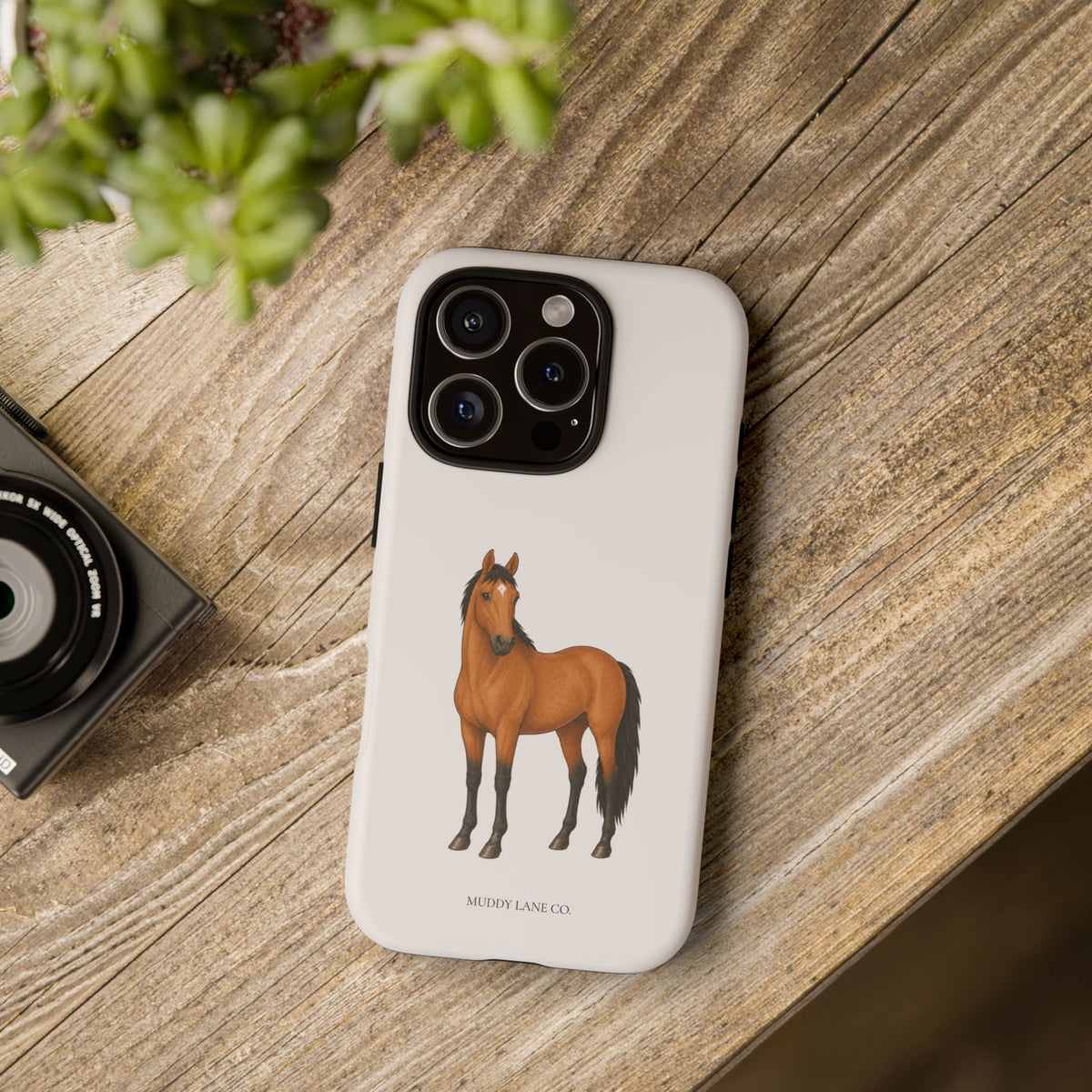 Chestnut Horse Tough Phone Case in Warm Cream Matte