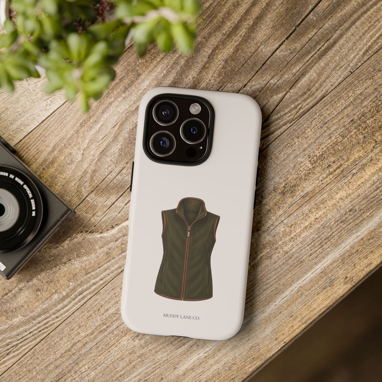 Country Gilet Tough Phone Case in Warm Cream Matte