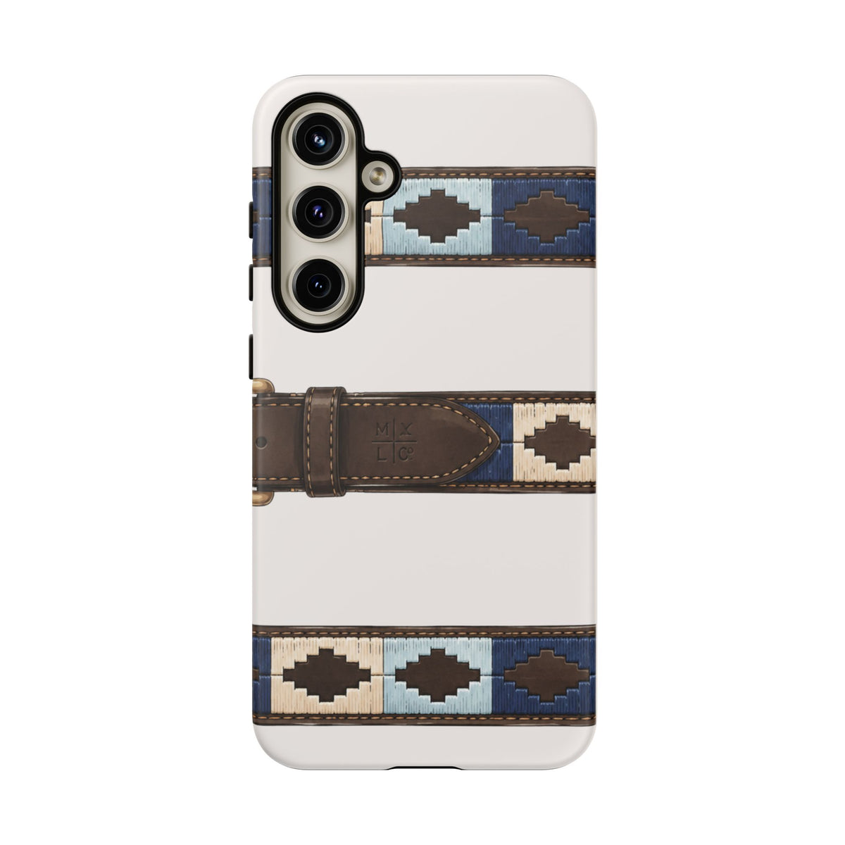 Country Belt Pattern Tough Phone Case in Warm Cream Matte