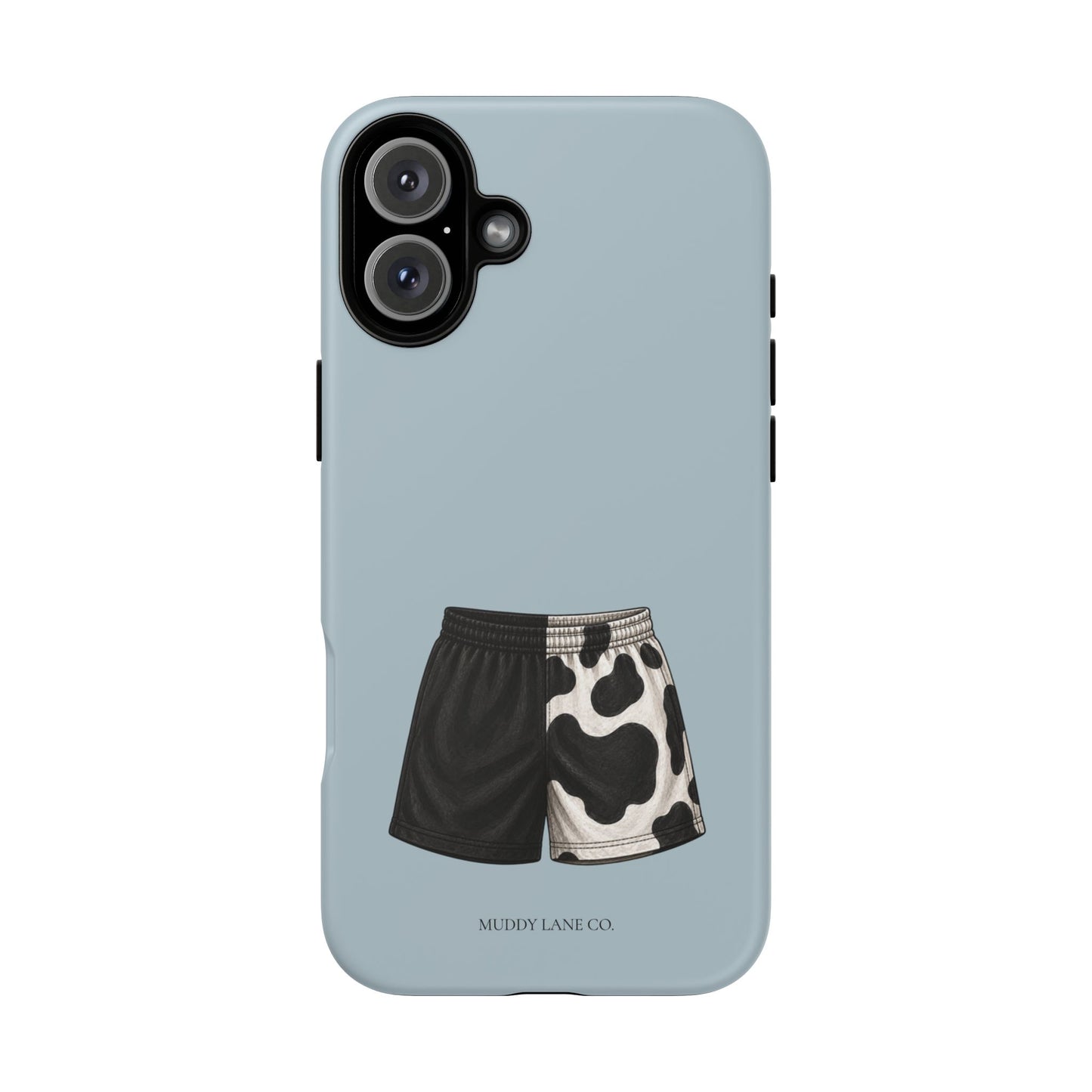 Cow Print Shorts Tough Phone Case in Dusty Blue Matte