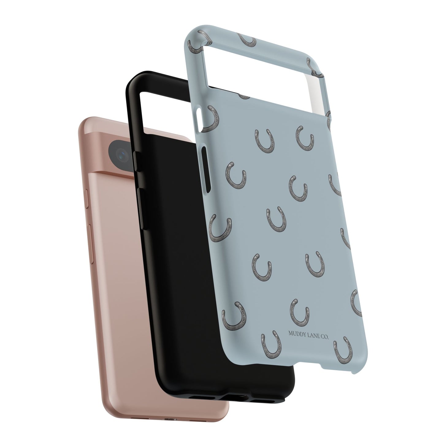 Horseshoe Pattern Tough Phone Case in Dusty Blue Matte