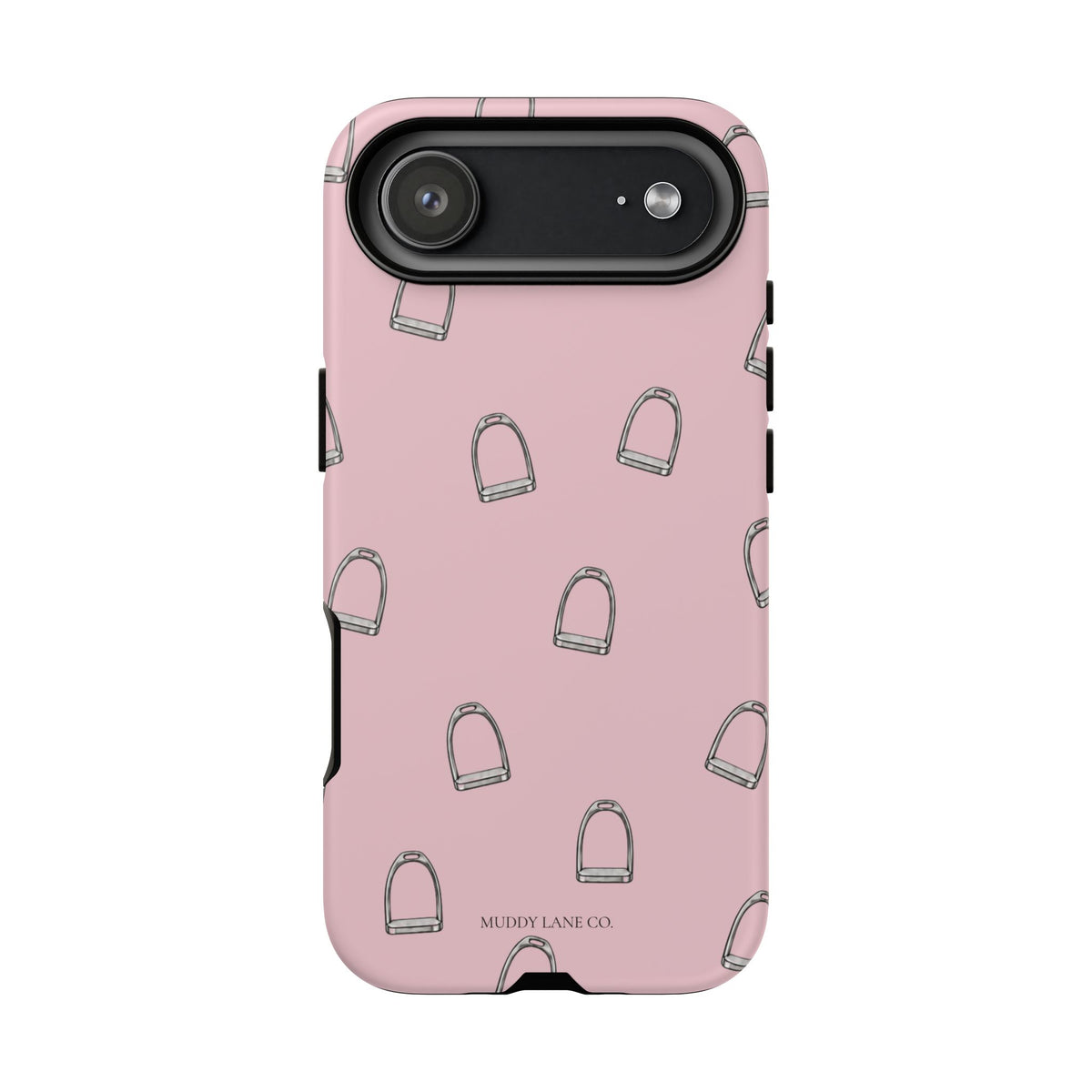 Stirrup Pattern Tough Phone Case in Soft Rosette Pink Matte
