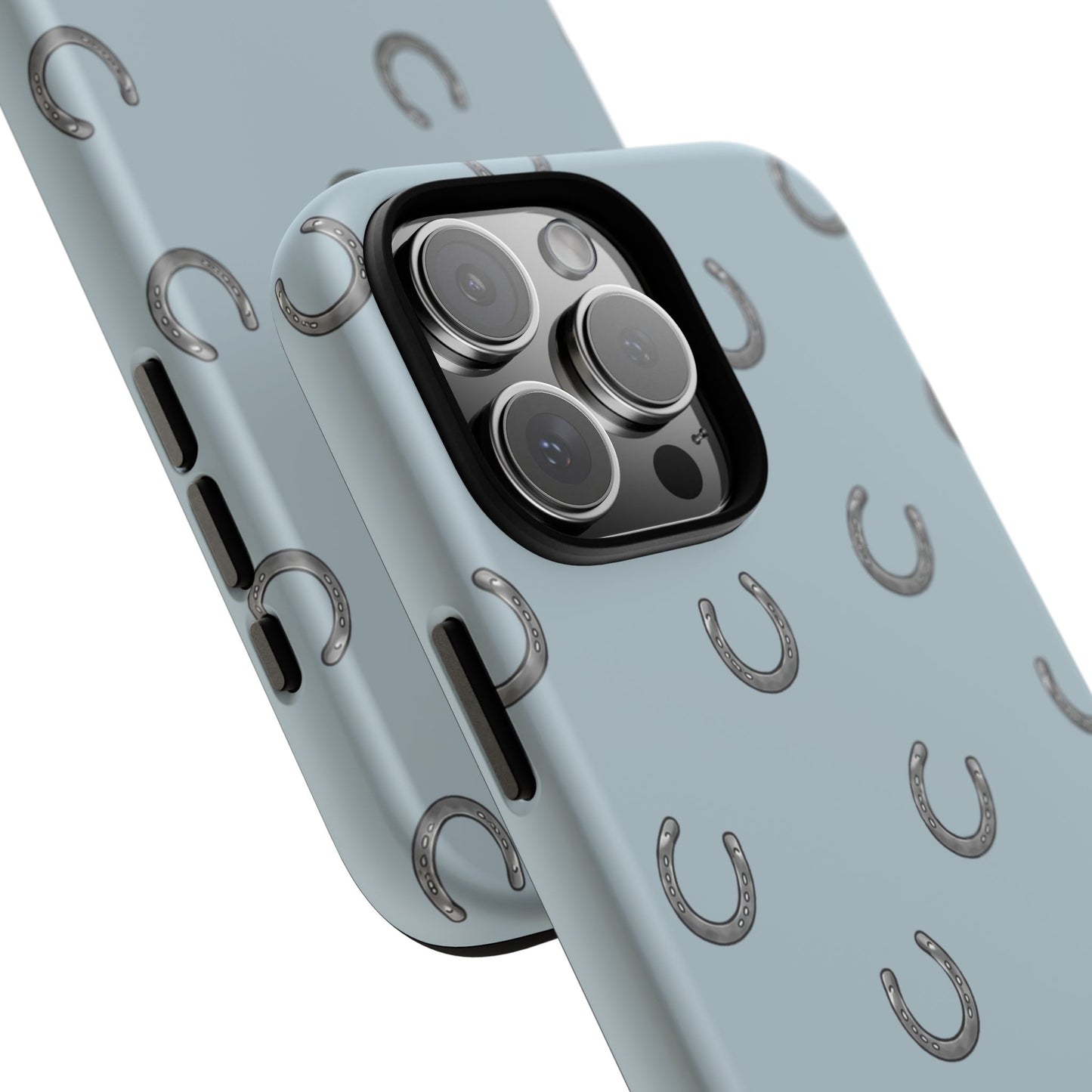 Horseshoe Pattern Tough Phone Case in Dusty Blue Matte