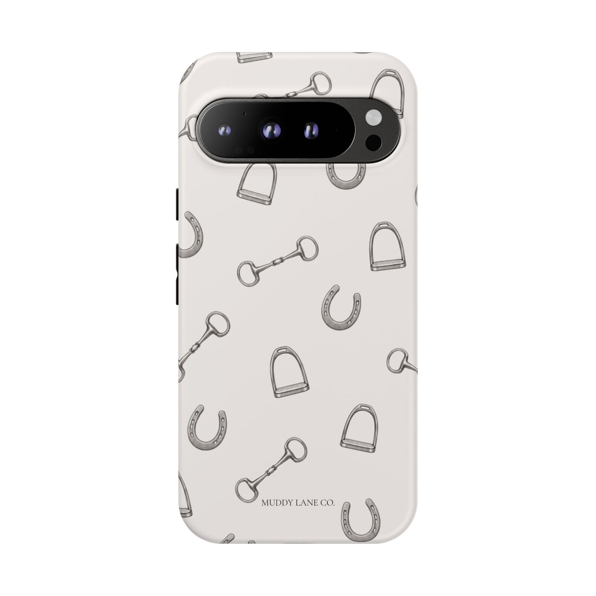 Tack Room Pattern Tough Phone Case in Warm Cream Matte