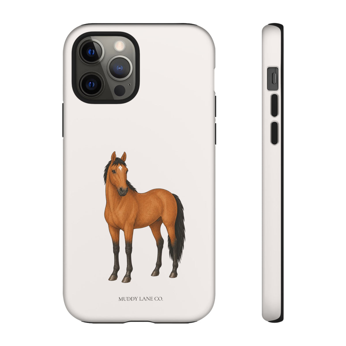 Chestnut Horse Tough Phone Case in Warm Cream Matte