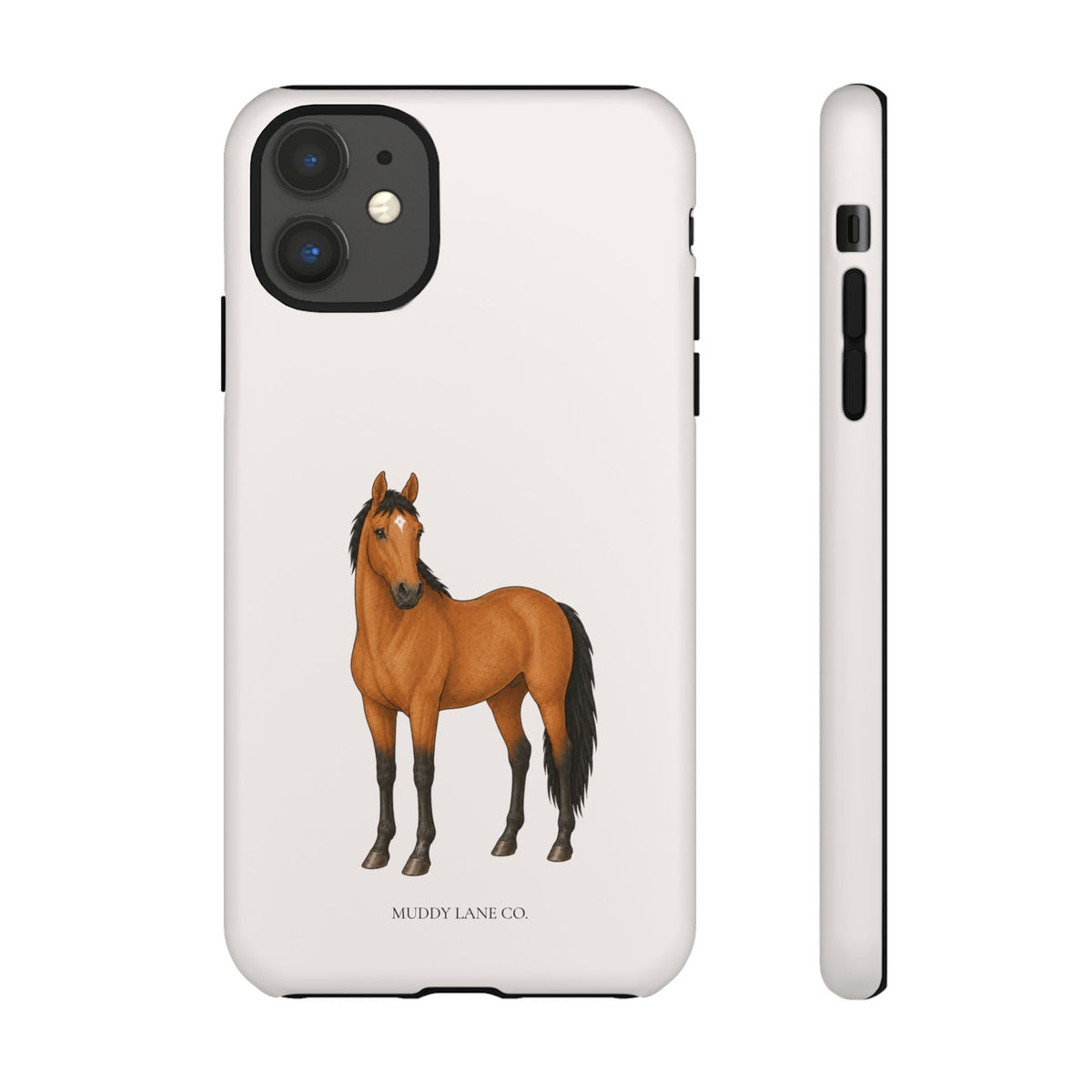 Chestnut Horse Tough Phone Case in Warm Cream Matte
