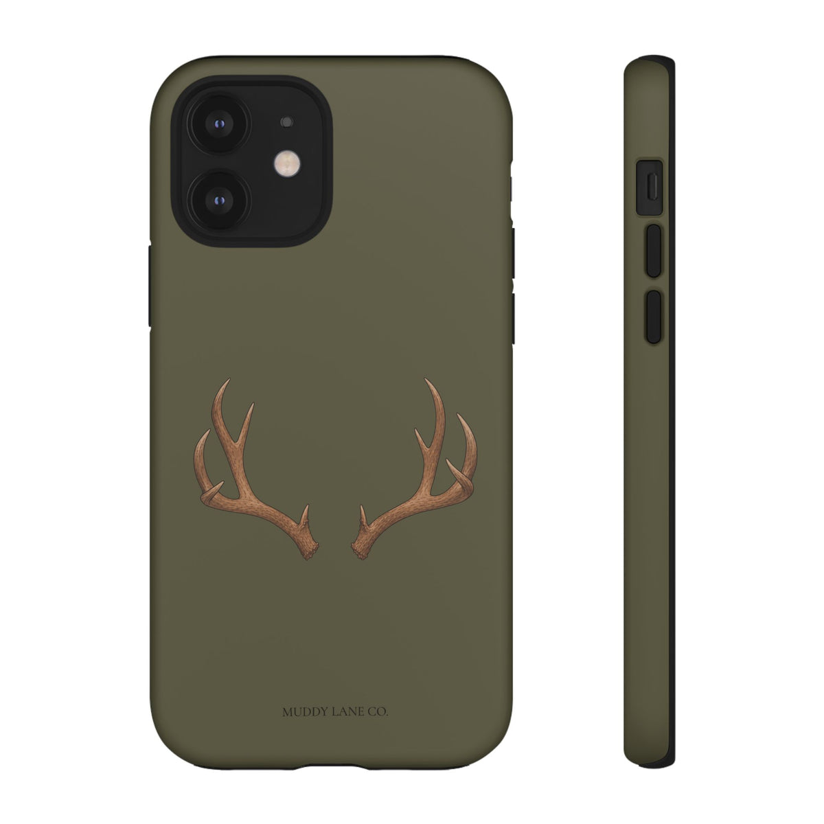 Antlers Tough Phone Case in Muddy Green Matte
