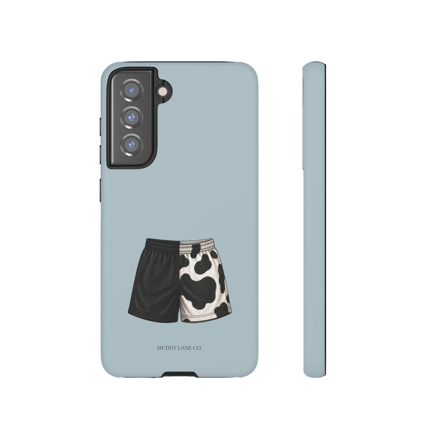Cow Print Shorts Tough Phone Case in Dusty Blue Matte