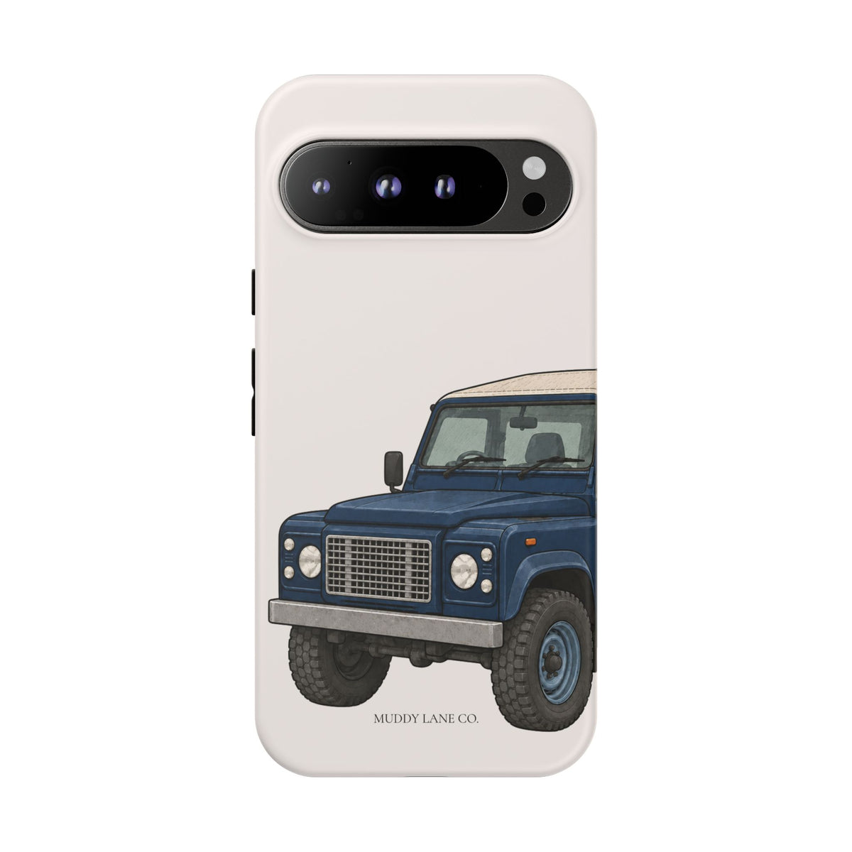 Blue Classic 4x4 Close-Up Tough Phone Case in Warm Cream Matte
