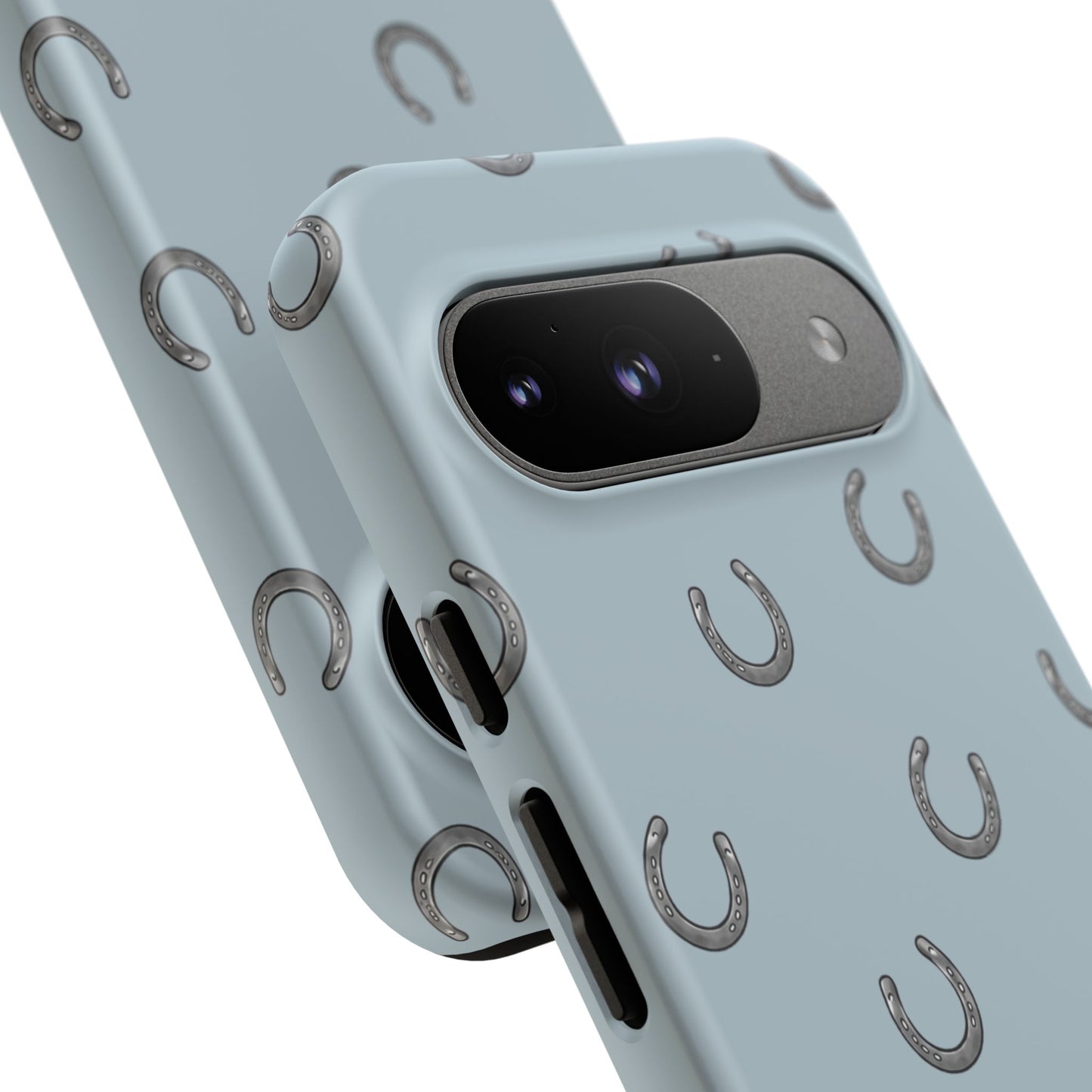 Horseshoe Pattern Tough Phone Case in Dusty Blue Matte