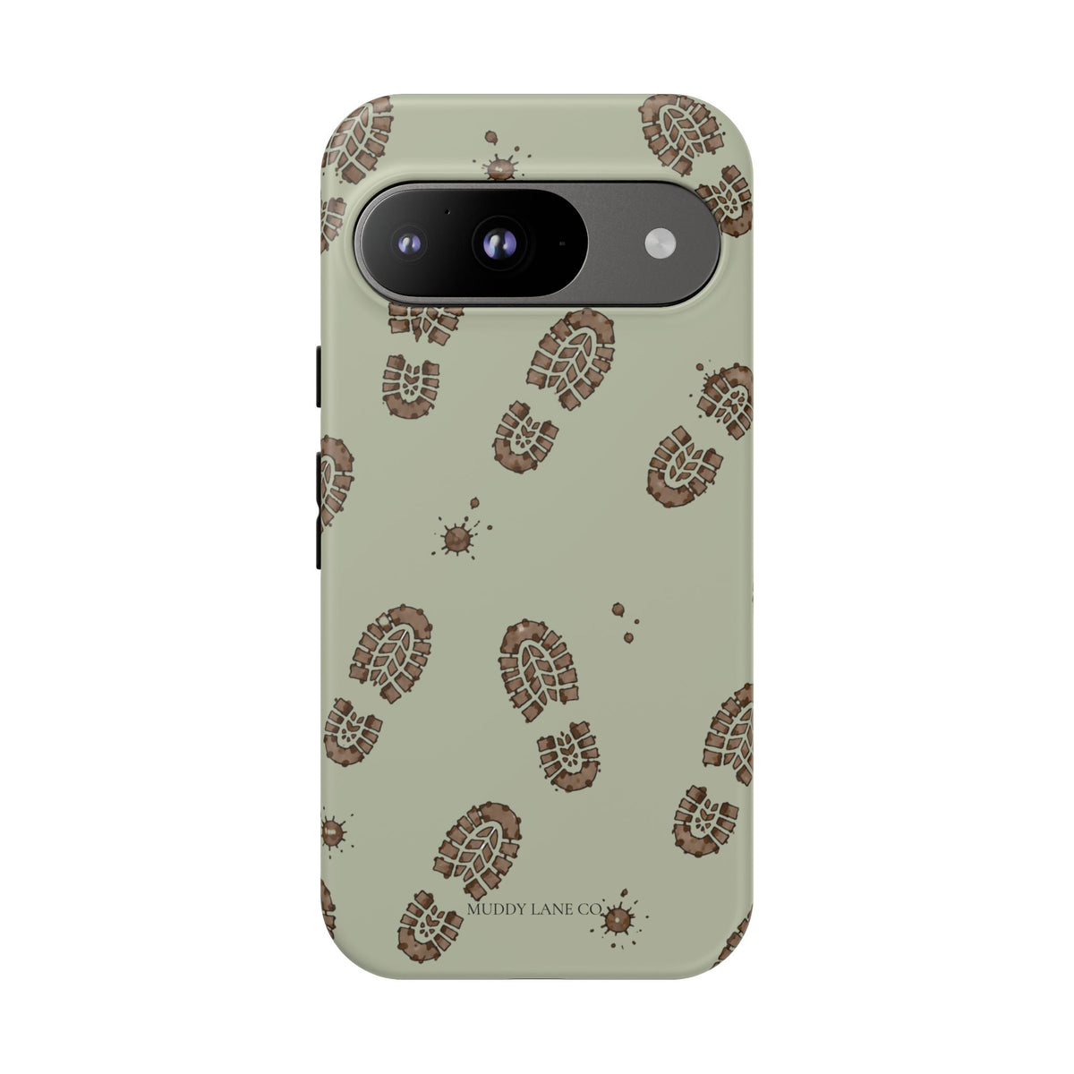 Muddy Boot Print Tough Phone Case in Light Sage Matte