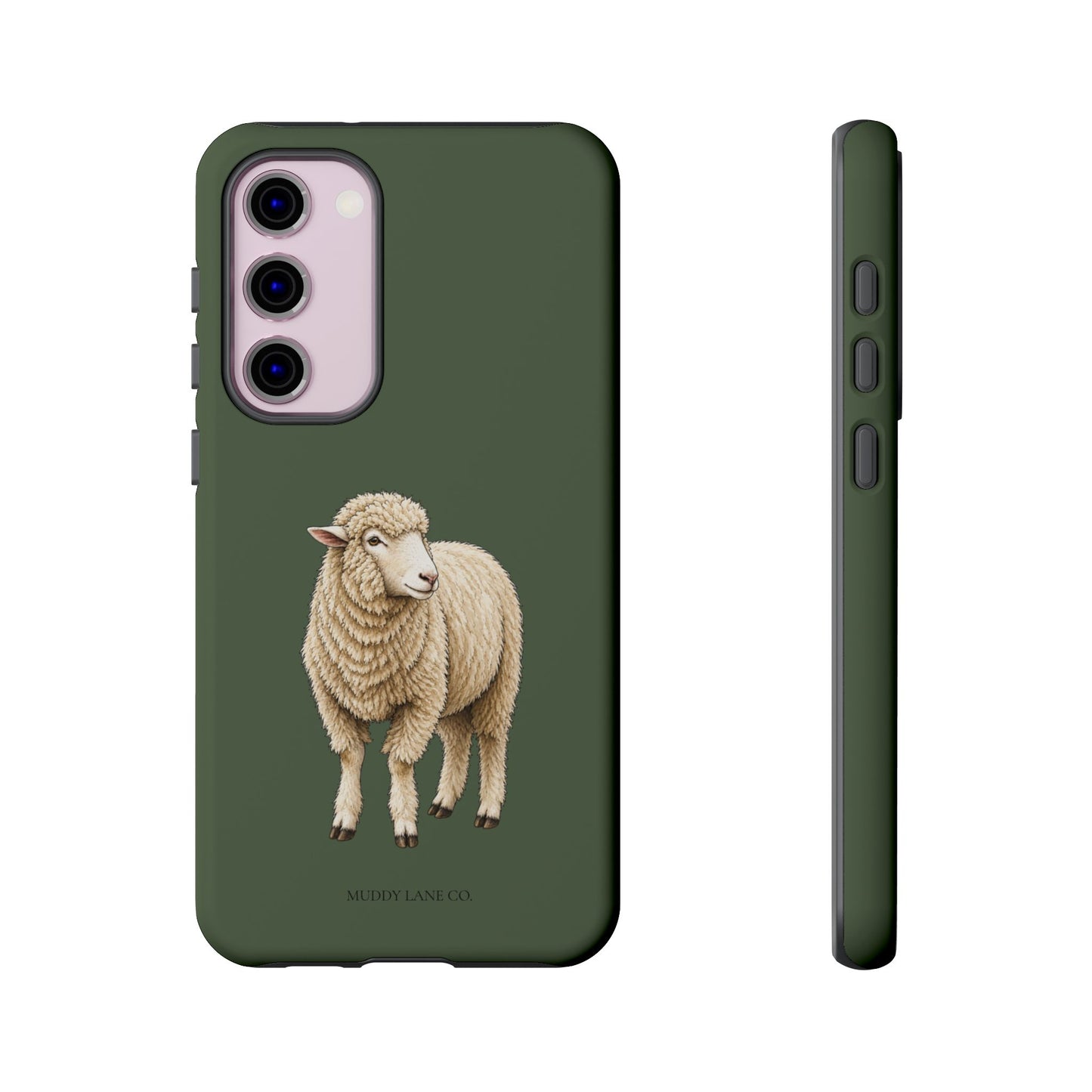 Sheep Tough Phone Case in Forest Green Matte