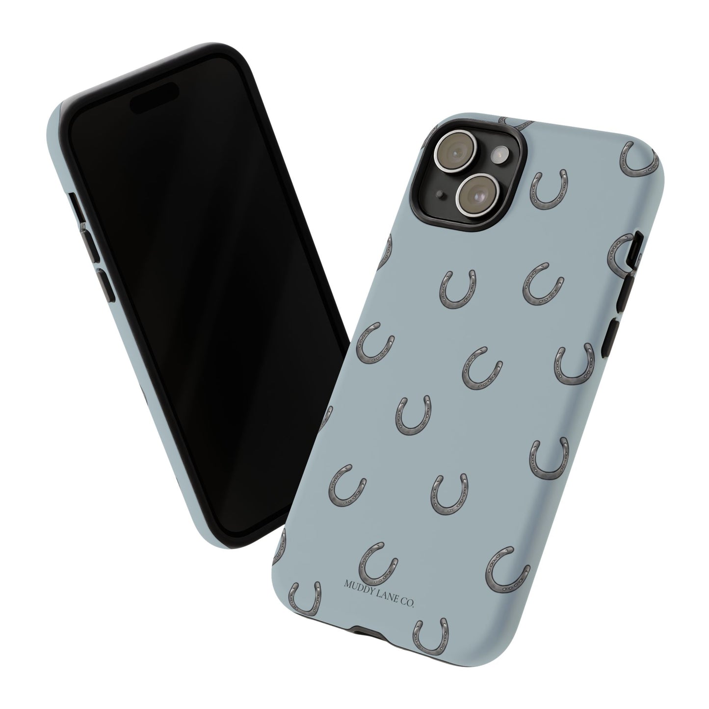 Horseshoe Pattern Tough Phone Case in Dusty Blue Matte