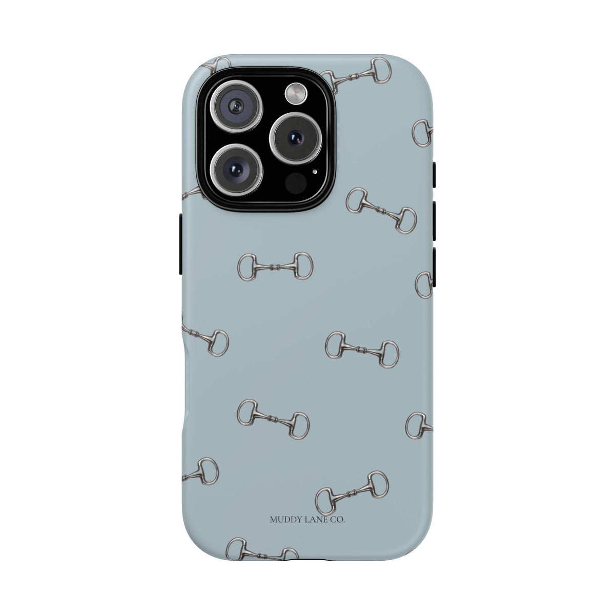 Horse Bit Pattern Tough Phone Case in Dusty Blue Matte