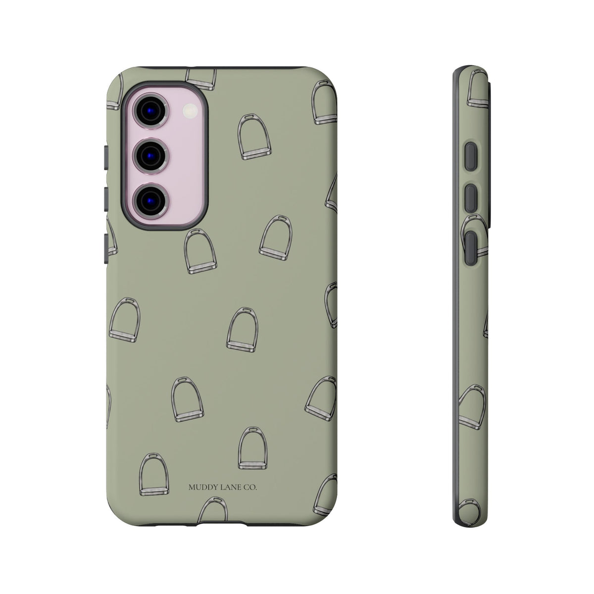 Stirrup Pattern Tough Phone Case in Light Sage Matte