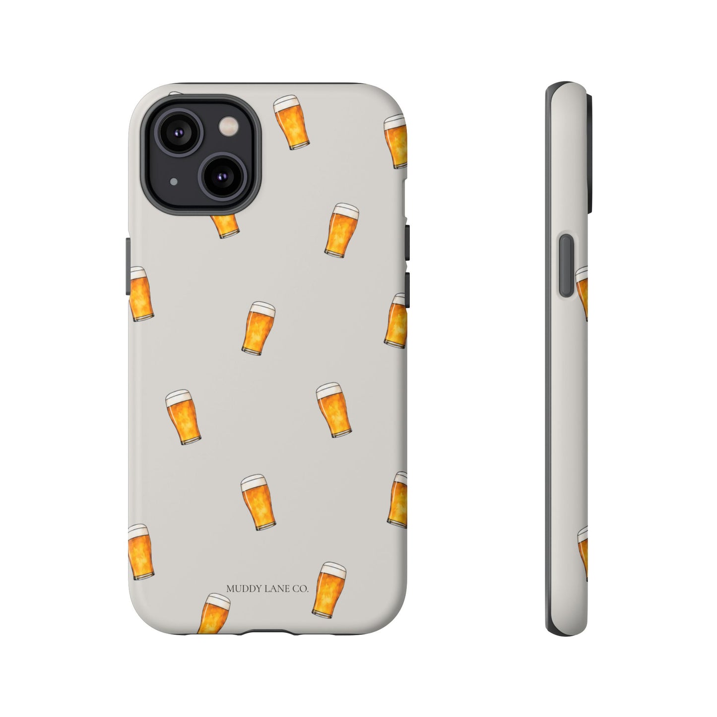 Pint Pattern Tough Phone Case in Soft Grey Matte
