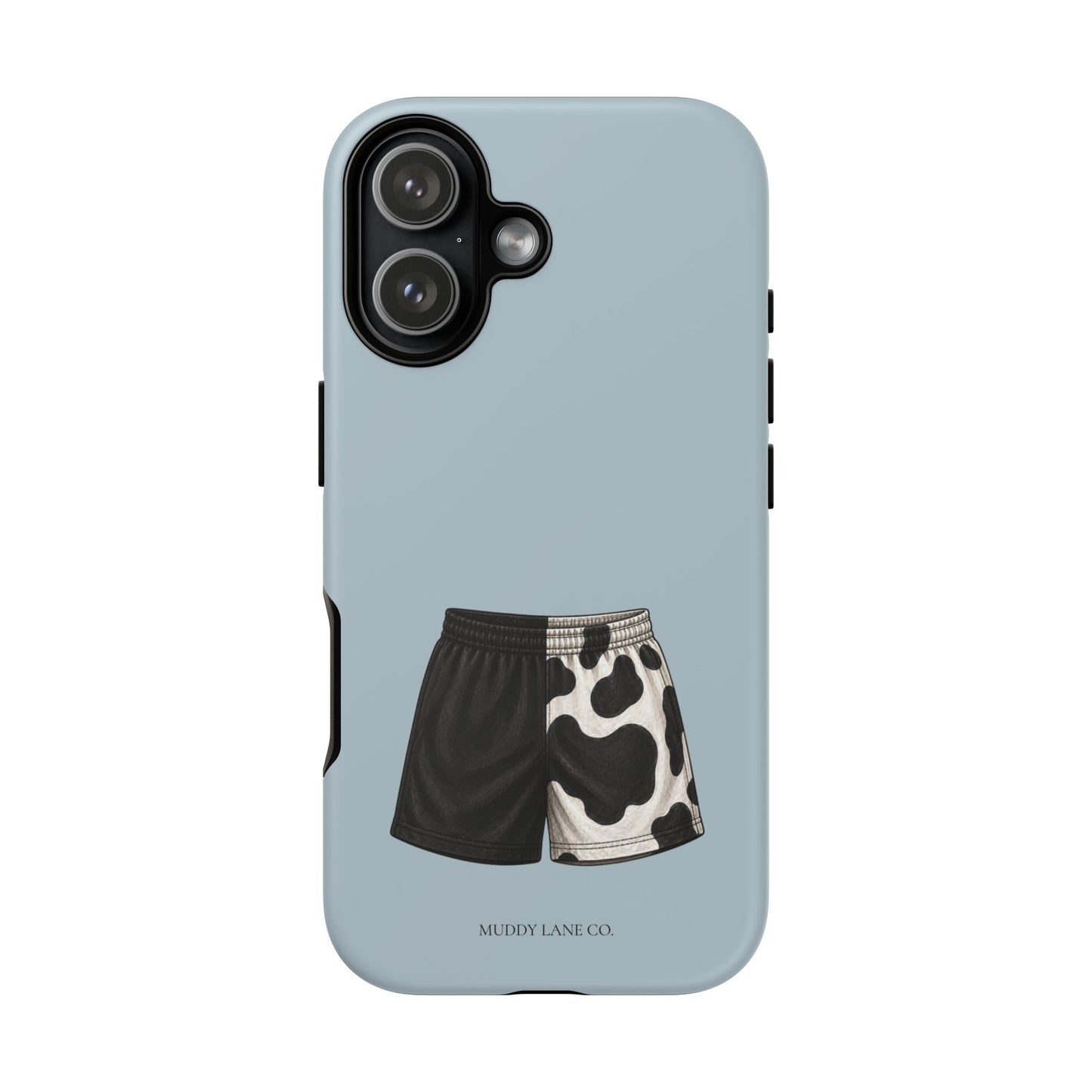 Cow Print Shorts Tough Phone Case in Dusty Blue Matte