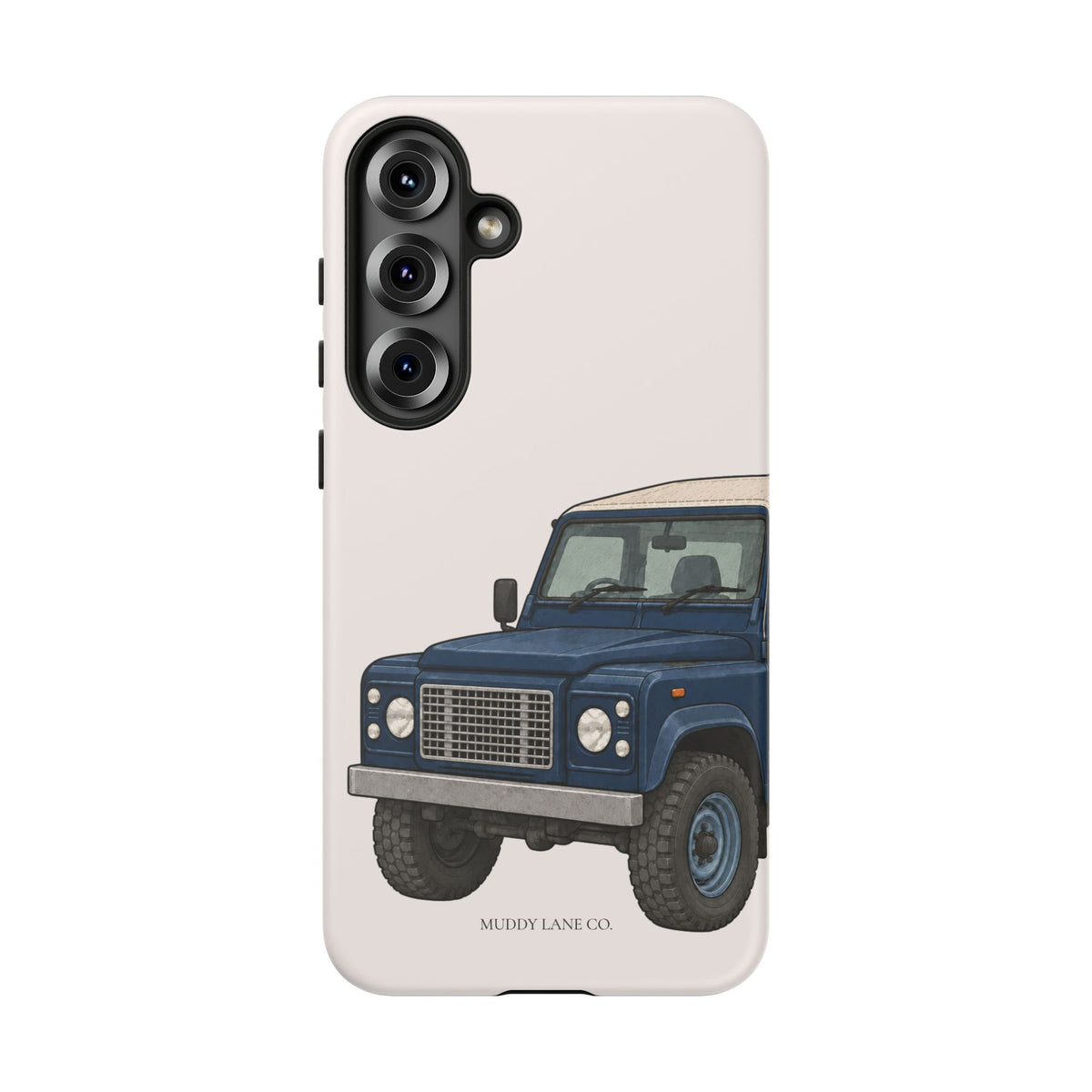 Blue Classic 4x4 Close-Up Tough Phone Case in Warm Cream Matte