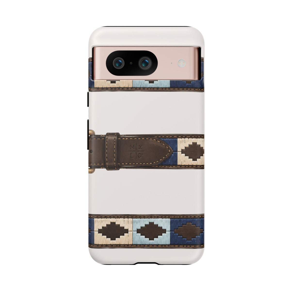 Country Belt Pattern Tough Phone Case in Warm Cream Matte