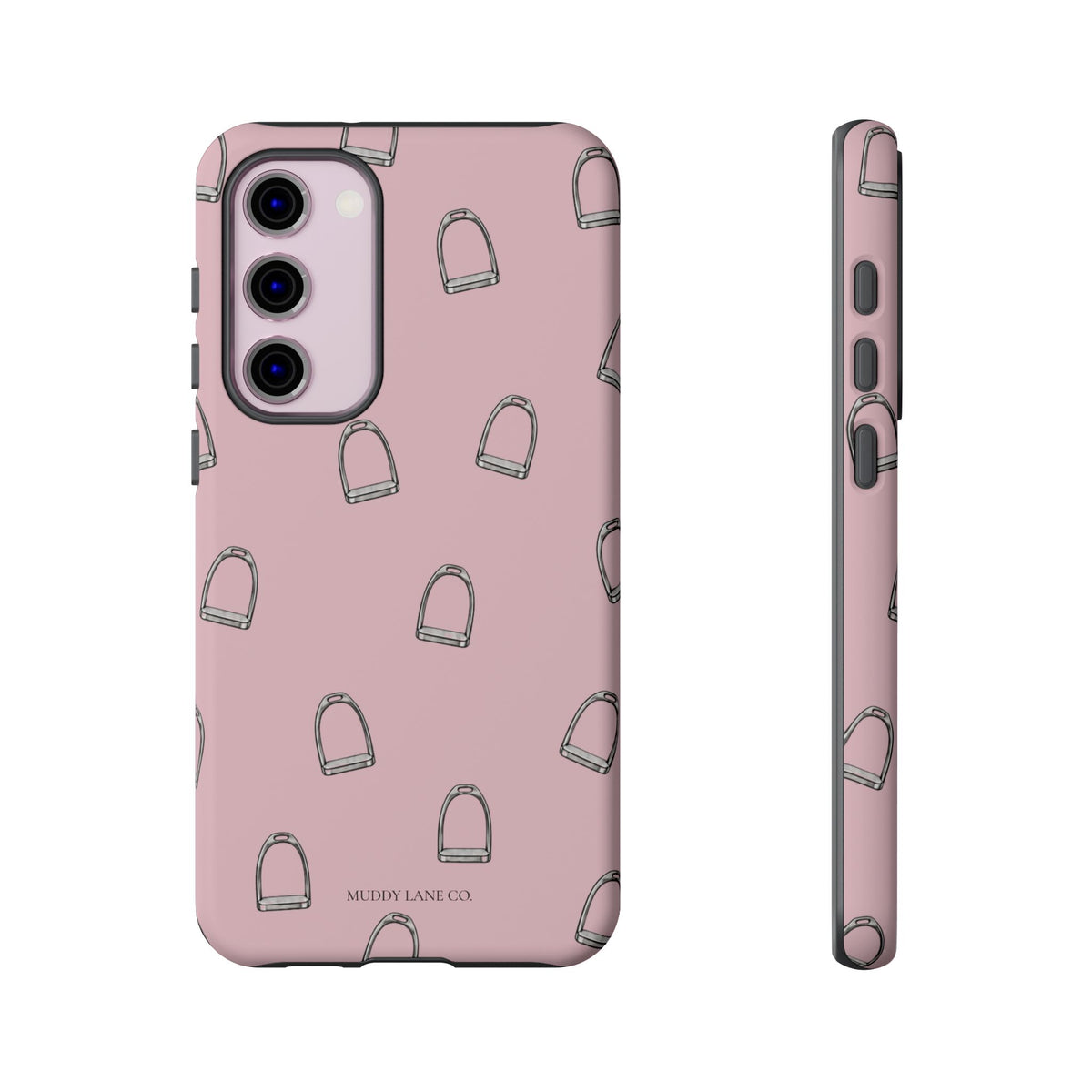 Stirrup Pattern Tough Phone Case in Soft Rosette Pink Matte
