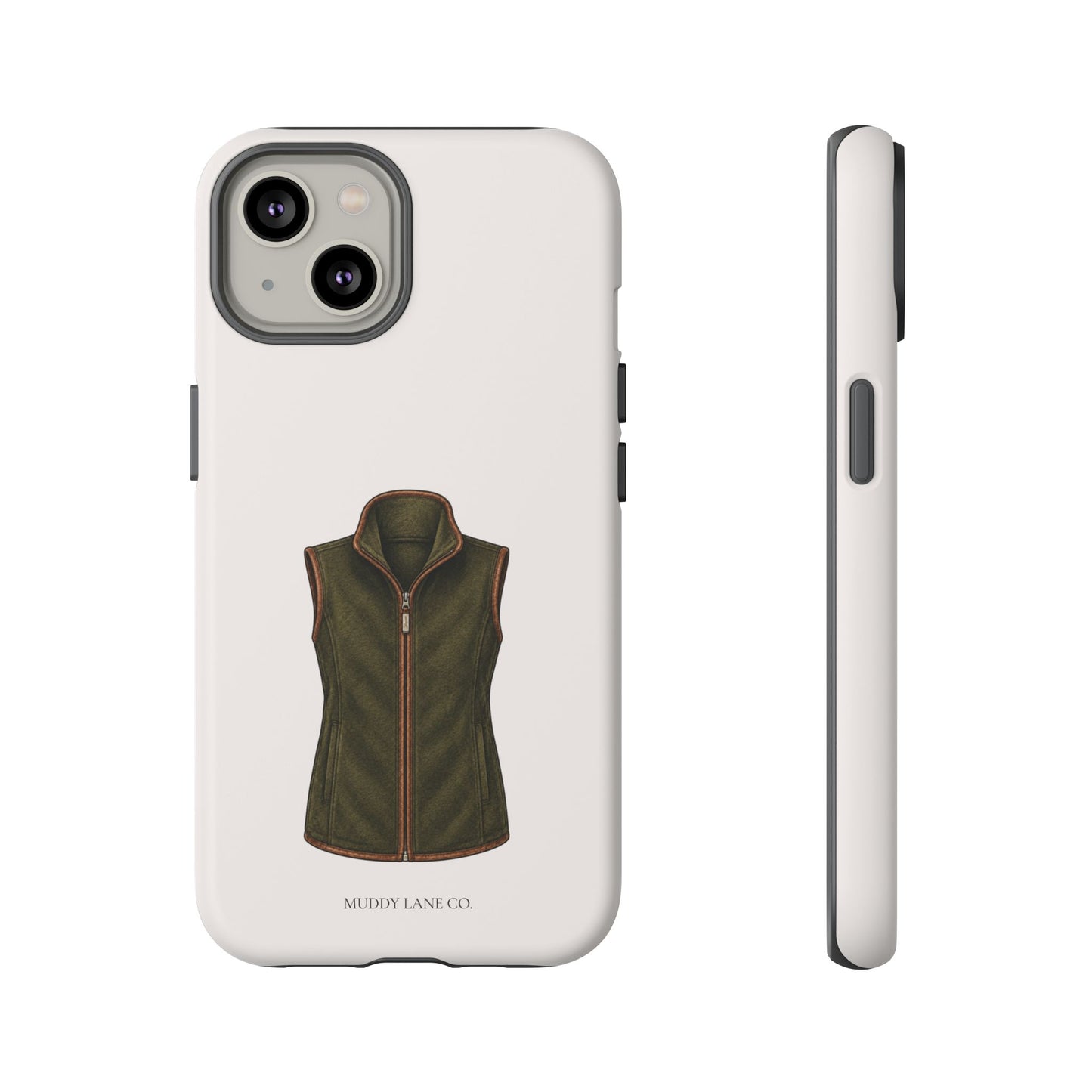 Country Gilet Tough Phone Case in Warm Cream Matte