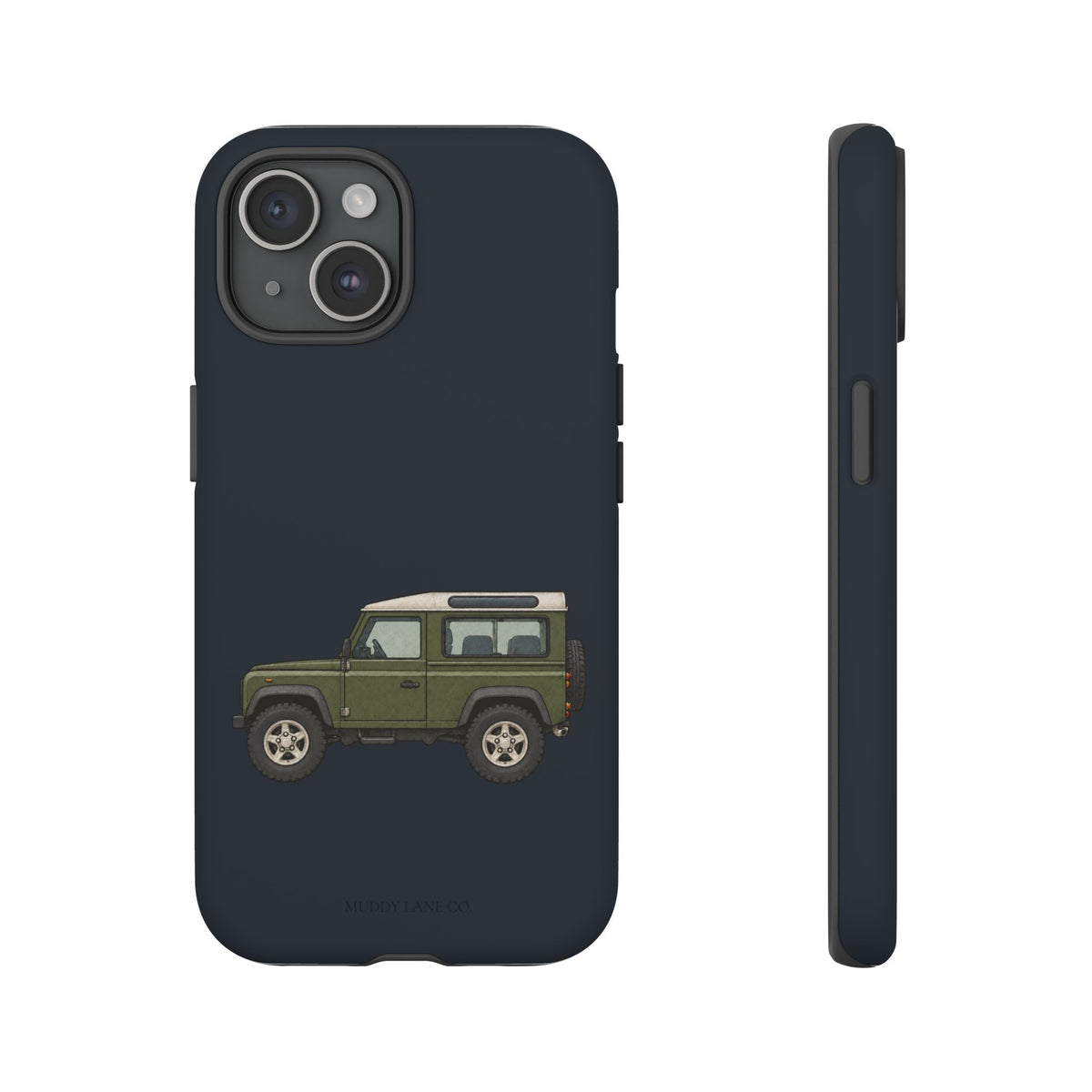 Green Classic 4x4 Tough Phone Case in Charcoal Navy Matte