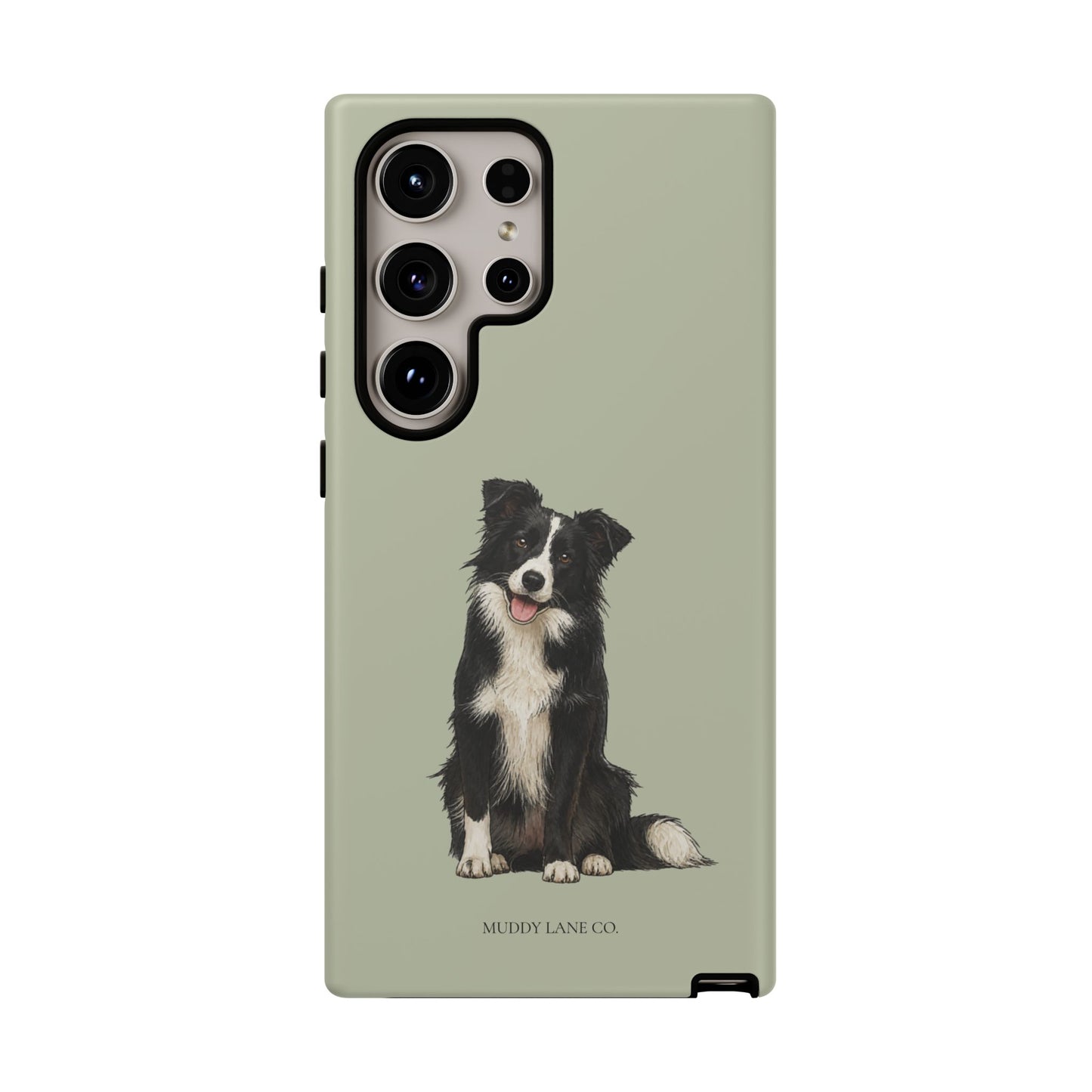 Border Collie Tough Phone Case in Light Sage Matte