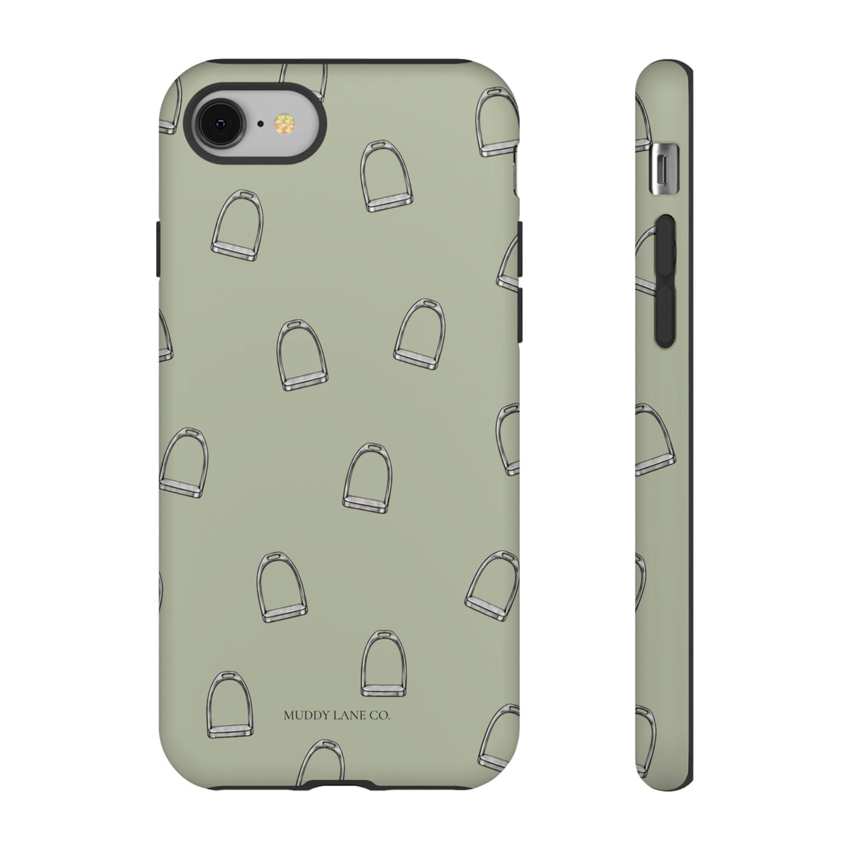 Stirrup Pattern phone case in Light Sage by Muddy Lane Co, photo 2