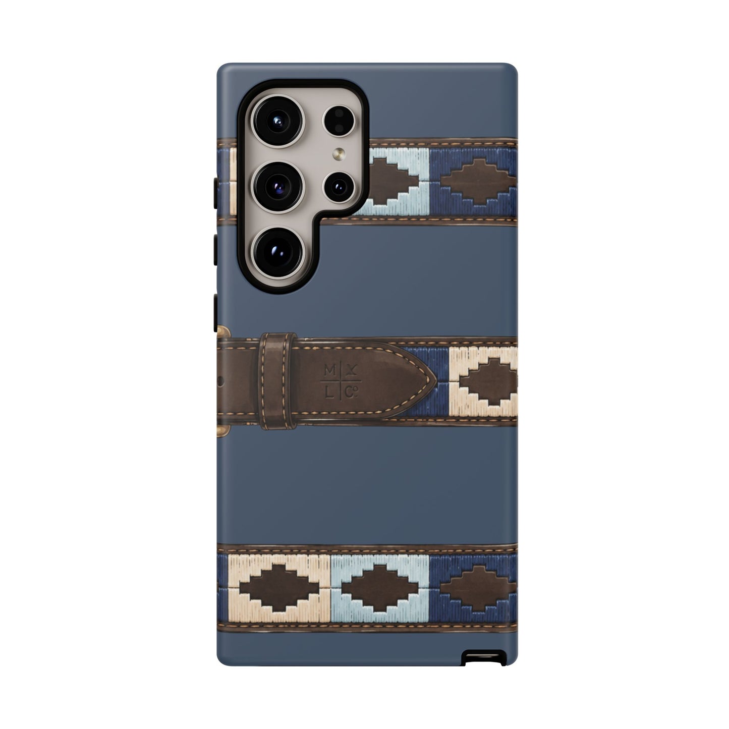 Country Belt Pattern Tough Phone Case in Deep Navy Matte