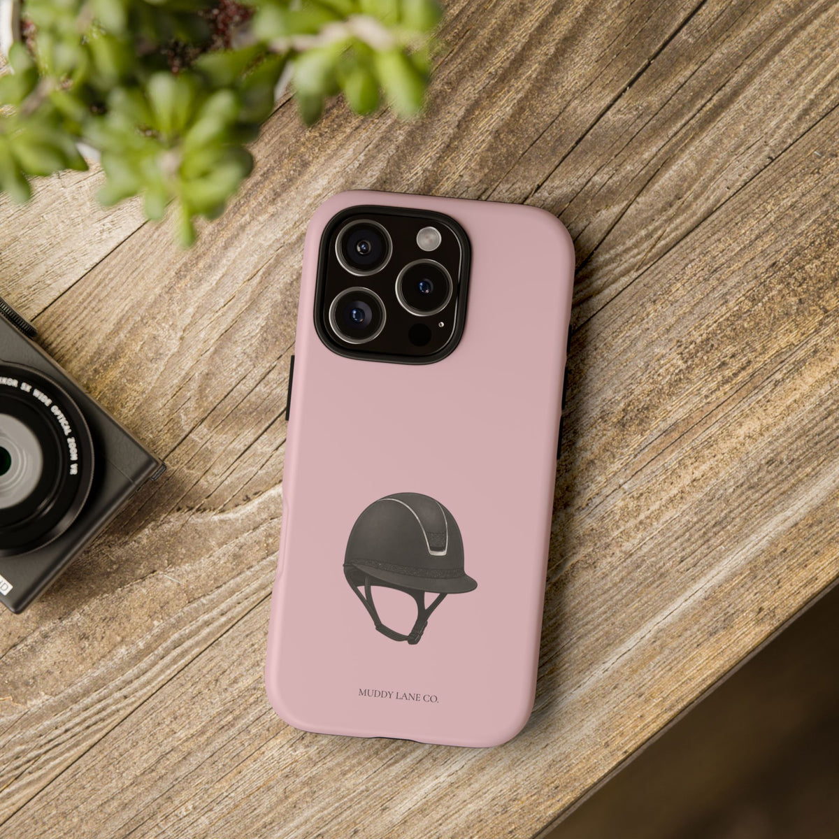 Riding Helmet Tough Phone Case in Soft Rosette Pink Matte