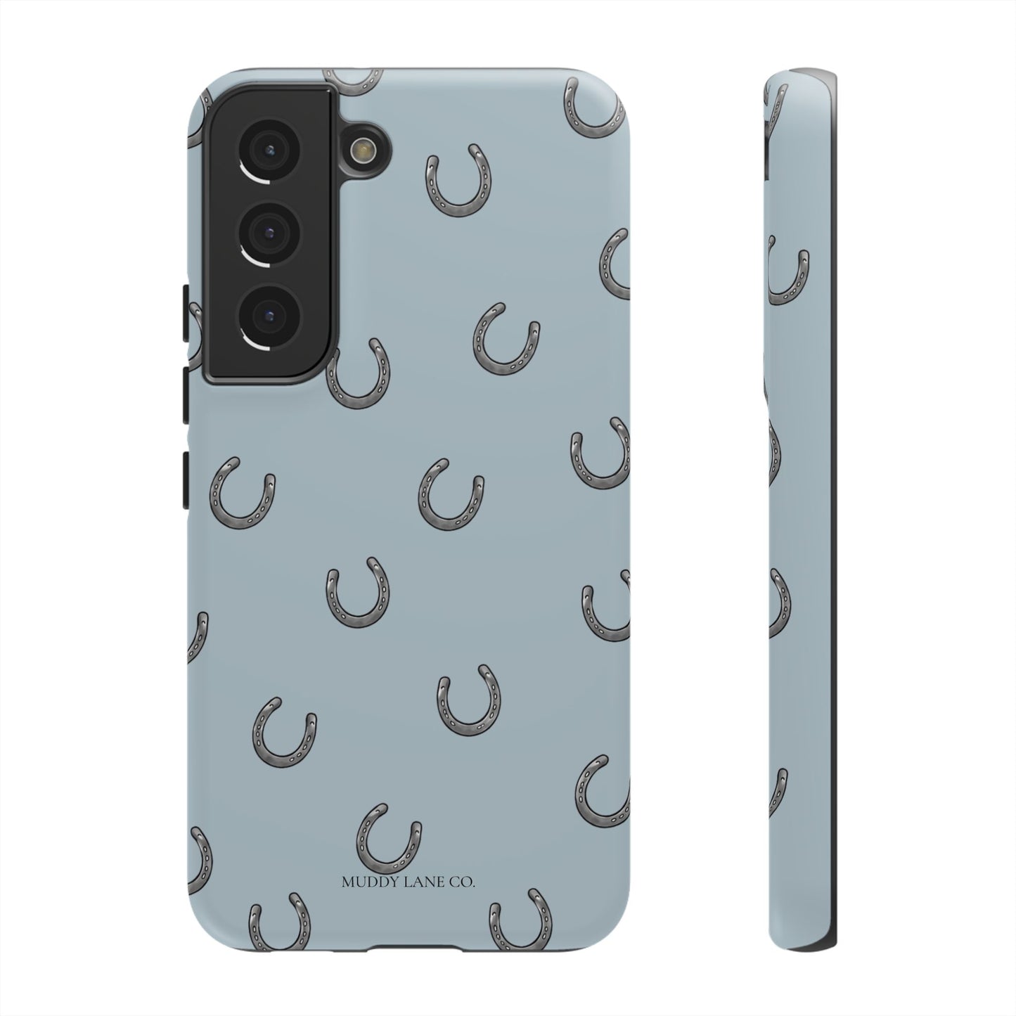 Horseshoe Pattern Tough Phone Case in Dusty Blue Matte