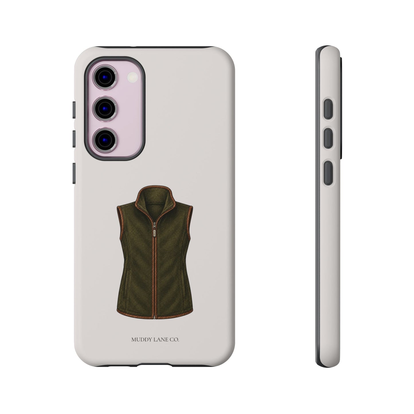 Country Gilet Tough Phone Case in Warm Cream Matte