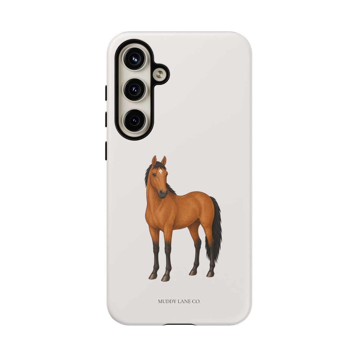 Chestnut Horse Tough Phone Case in Warm Cream Matte