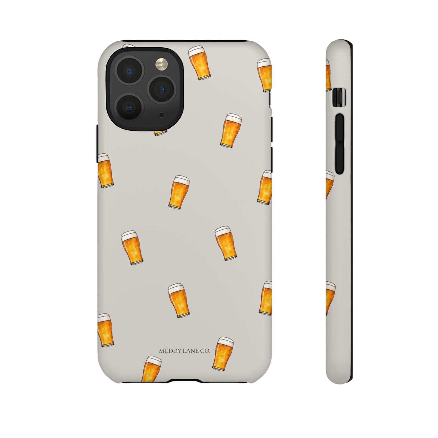 Pint Pattern Tough Phone Case in Soft Grey Matte