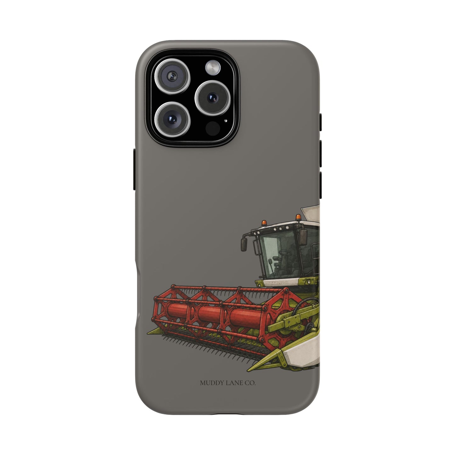 Combine Harvester Close-Up Tough Phone Case in Dark Grey Matte