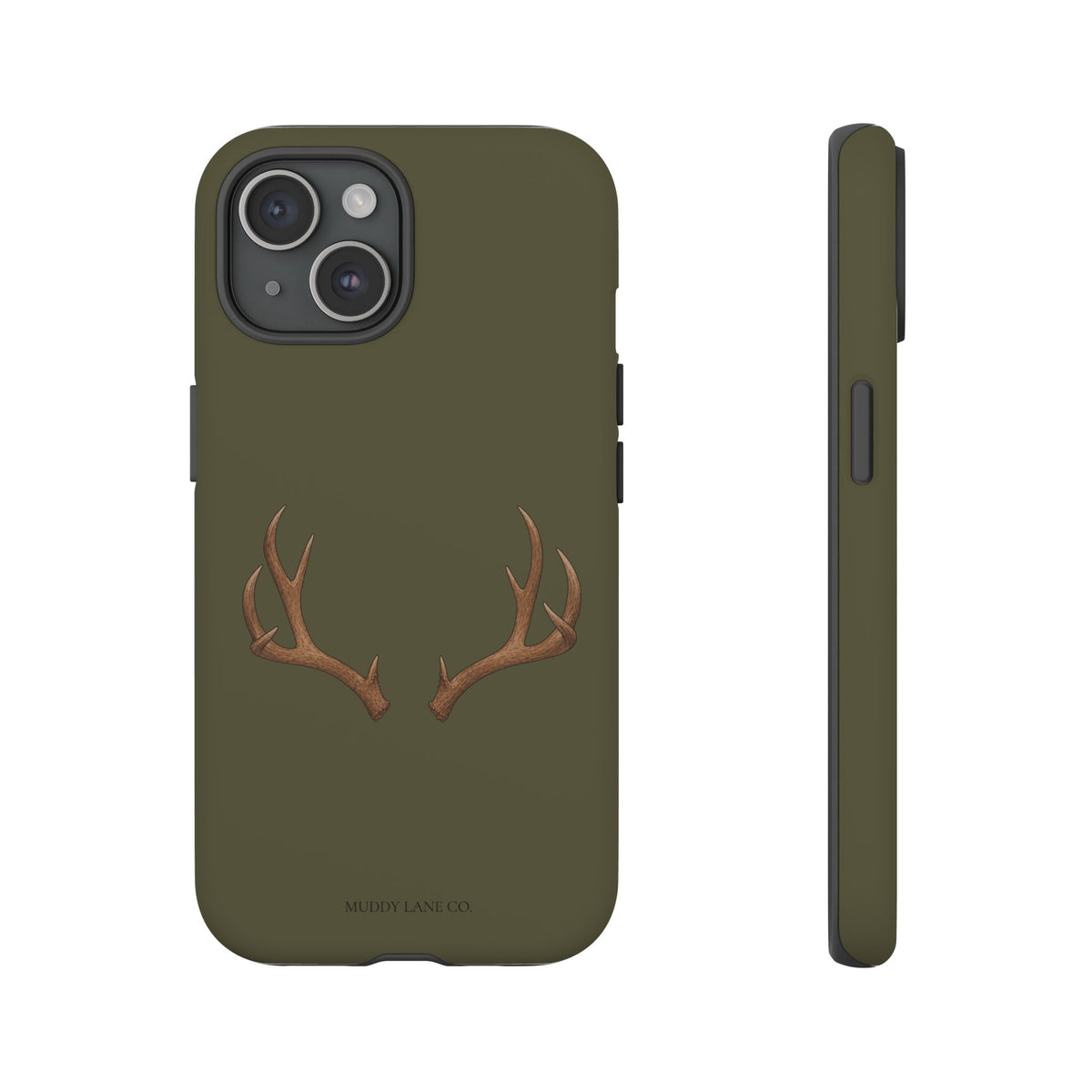 Antlers Tough Phone Case in Muddy Green Matte