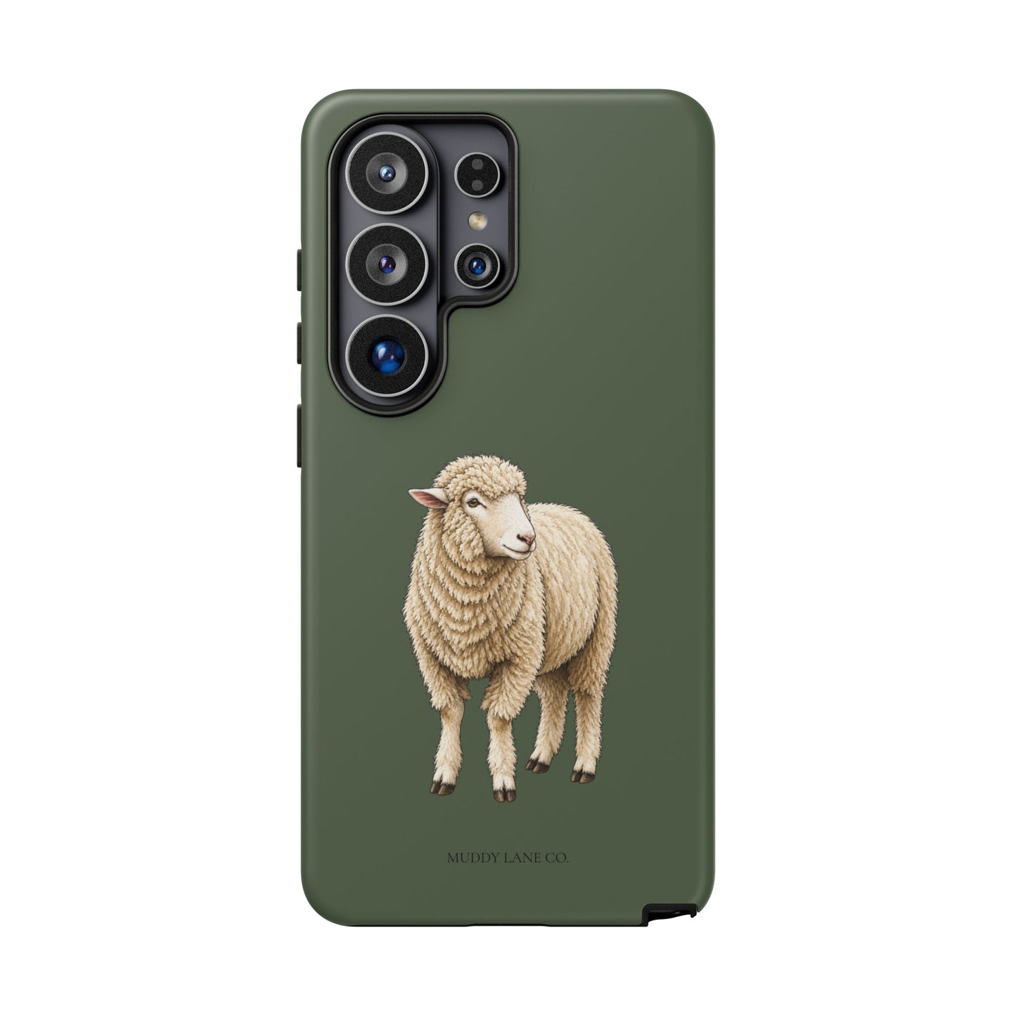 Sheep Tough Phone Case in Forest Green Matte