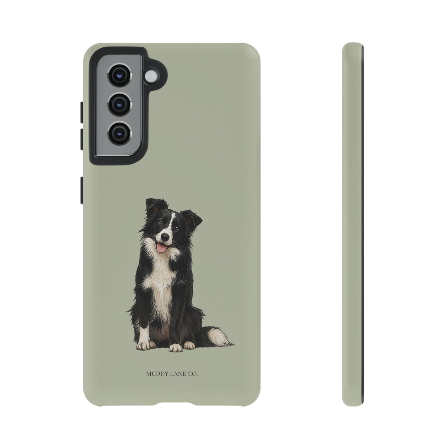 Border Collie Tough Phone Case in Light Sage Matte