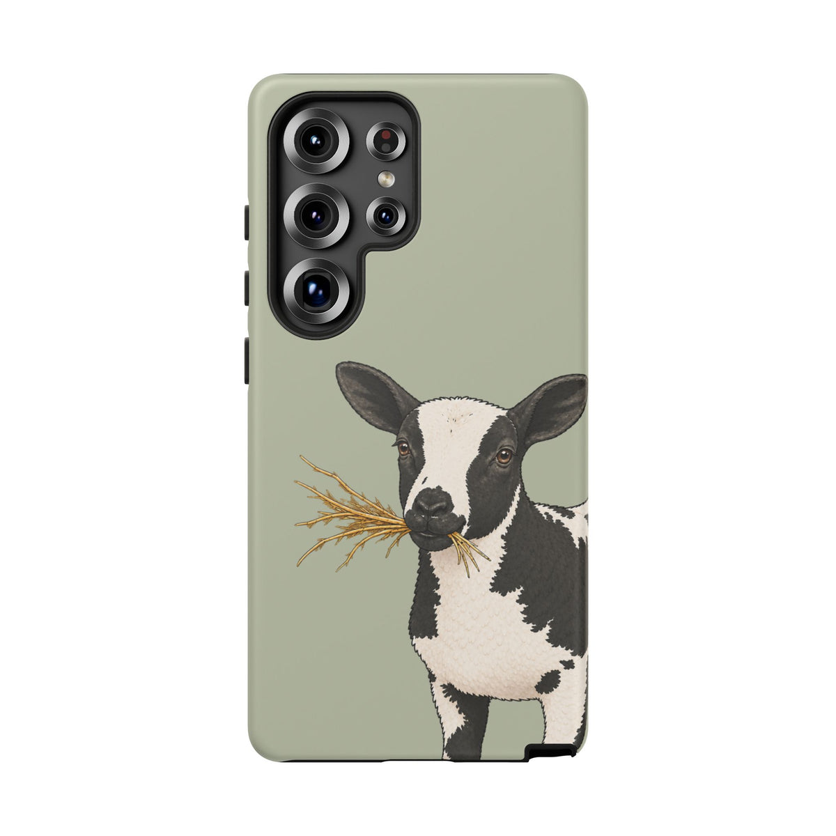 Dutch Spotted Sheep Close-Up Tough Phone Case in Light Sage Matte