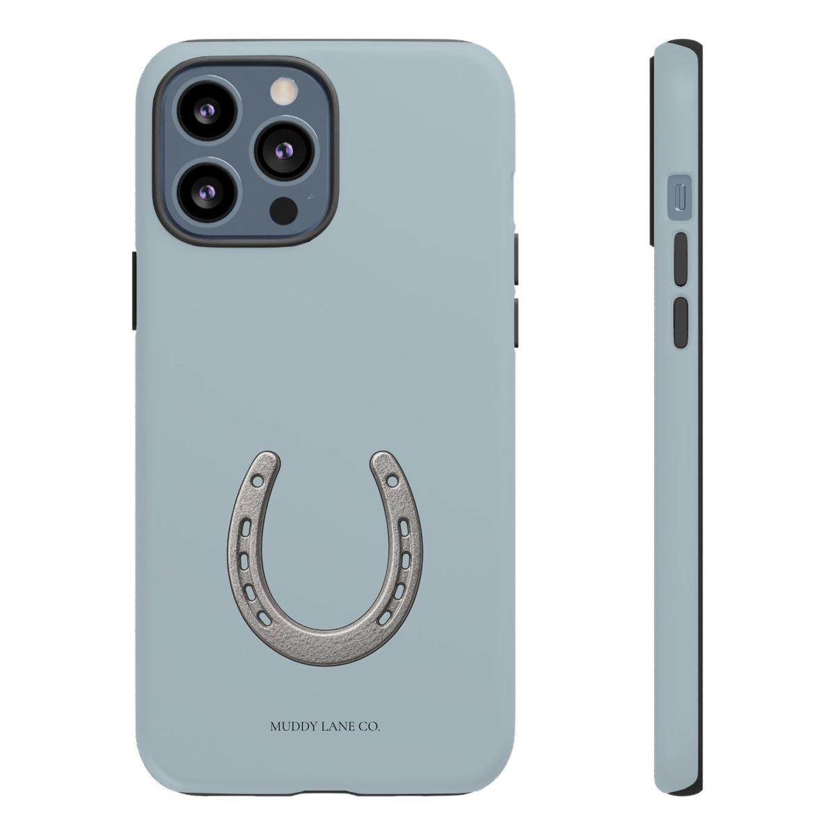 Horseshoe Tough Phone Case in Dusty Blue Matte