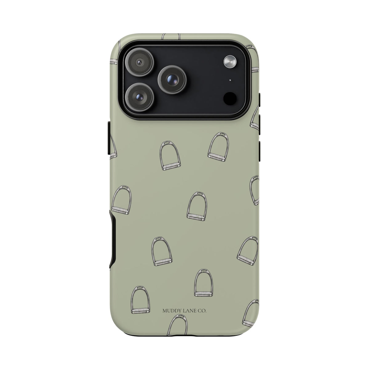 Stirrup Pattern Tough Phone Case in Light Sage Matte