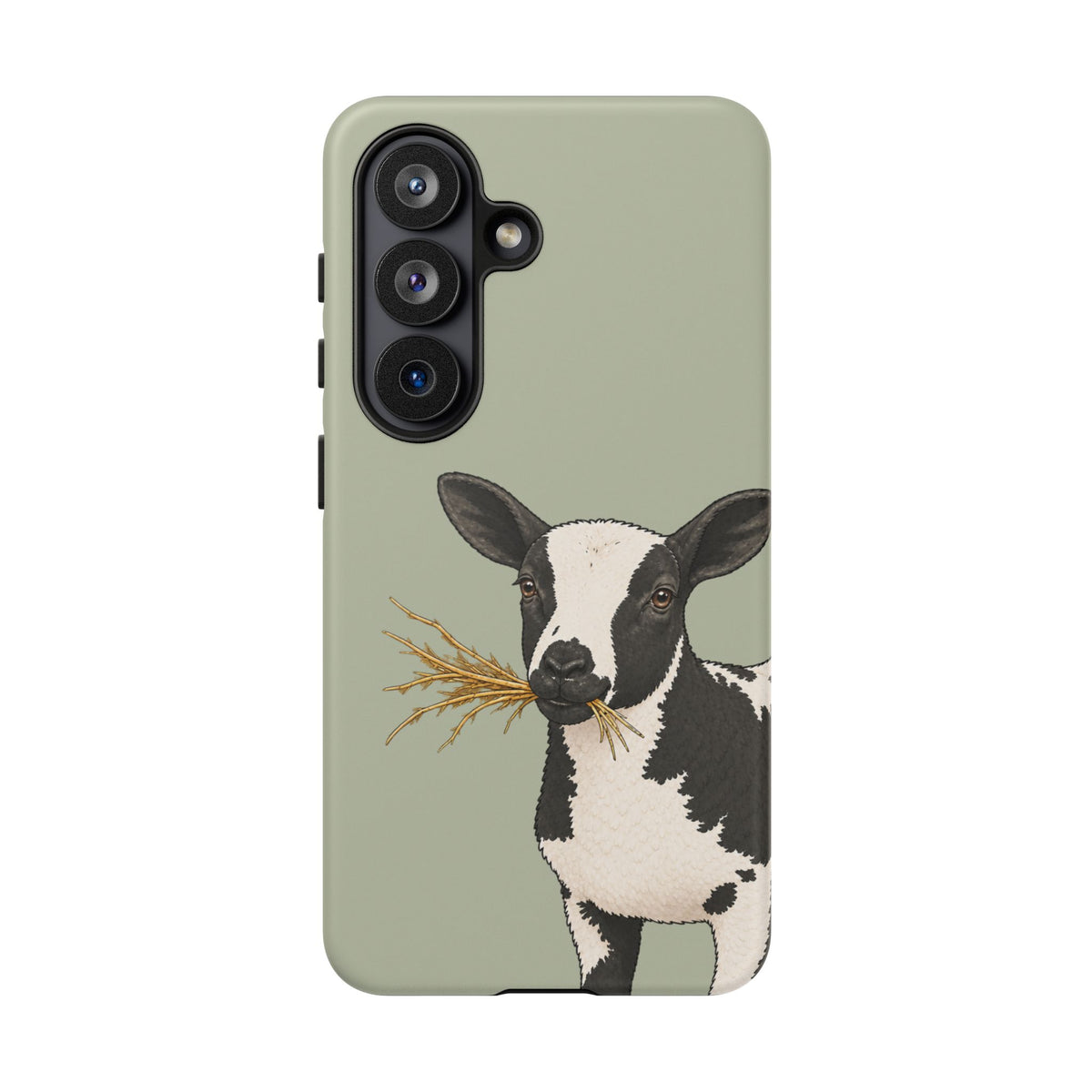 Dutch Spotted Sheep Close-Up Tough Phone Case in Light Sage Matte