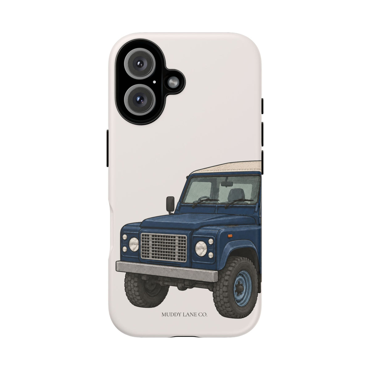 Blue Classic 4x4 Close-Up Tough Phone Case in Warm Cream Matte