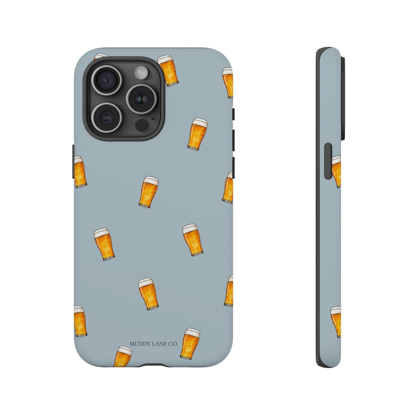 Pint Pattern Tough Phone Case in Dusty Blue Matte